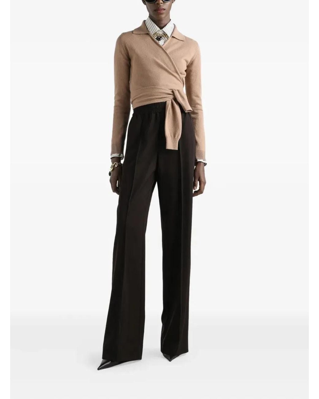 Dolce & Gabbana Natural Dolce & Gabbana Wrap Sweater