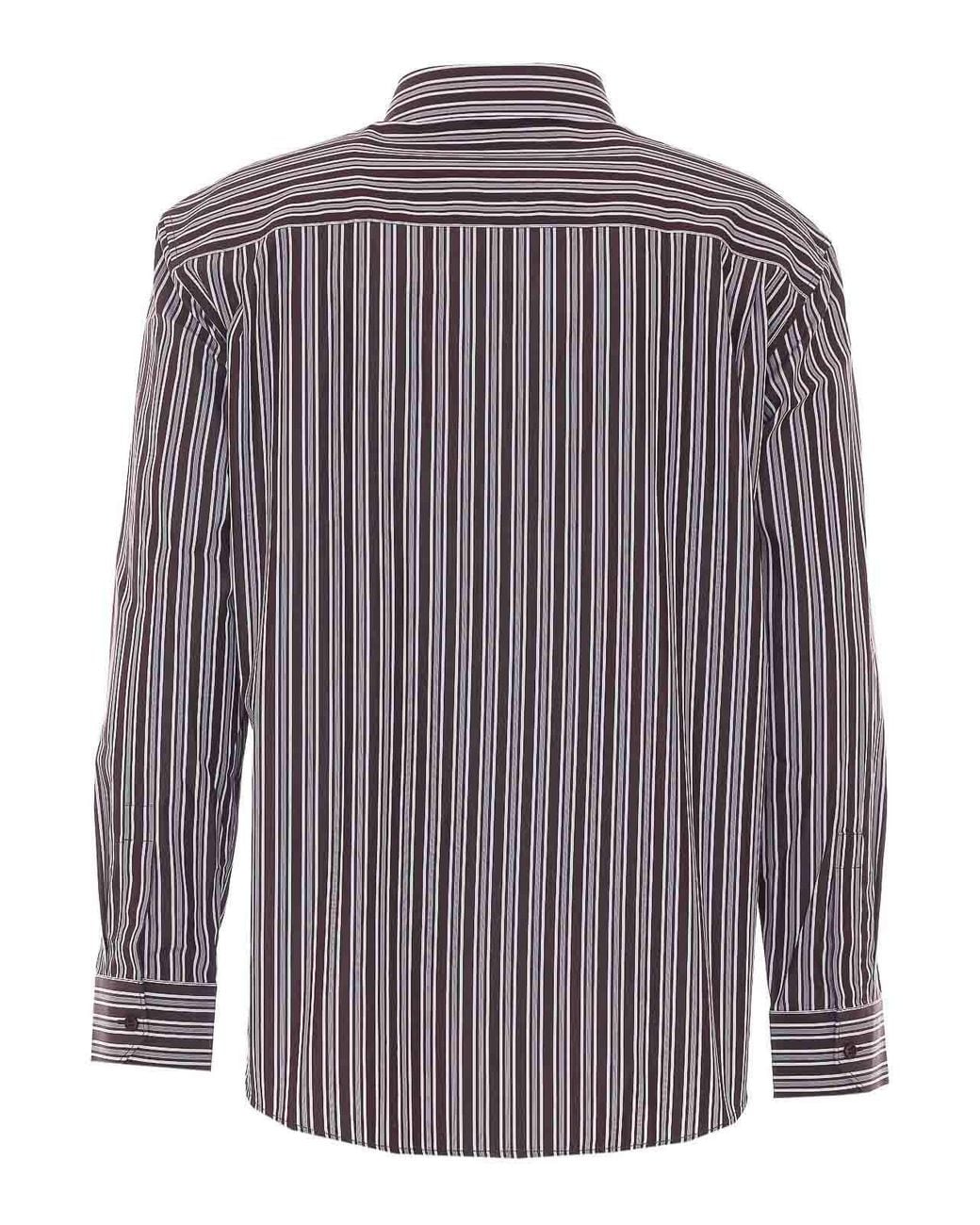 Saint Laurent Blue Striped Cotton Poplin Shirt for men