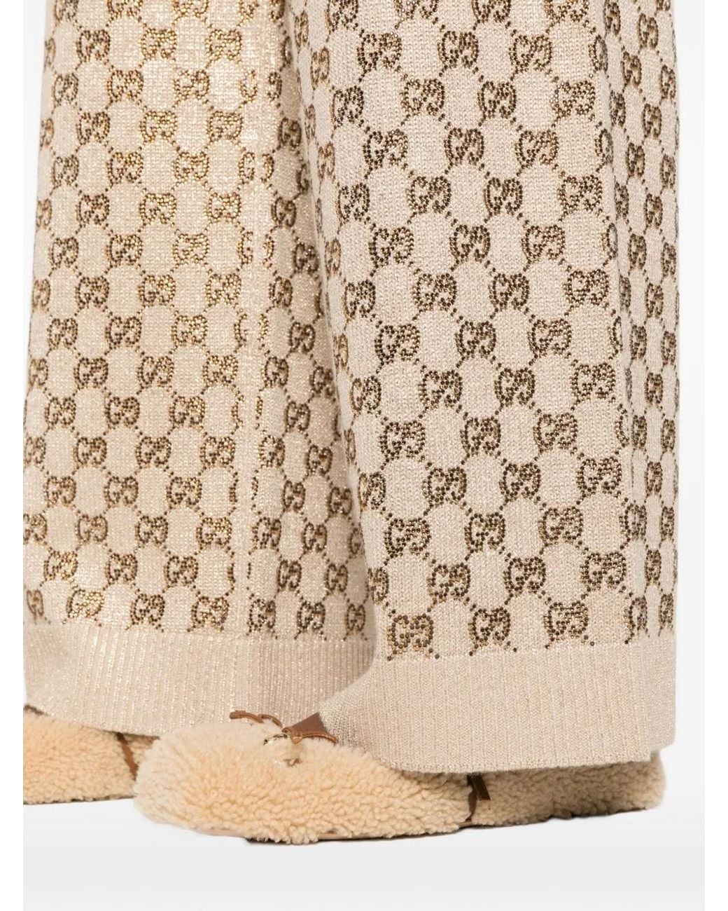 Gucci Natural Embellished Wool Blend Joggers