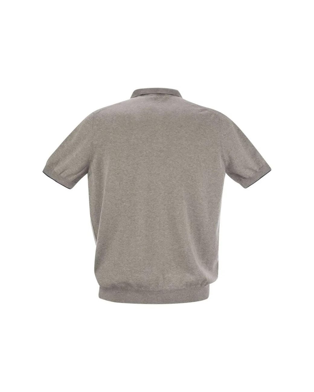 Fay Gray Cotton Buttonless Polo Shirt for men