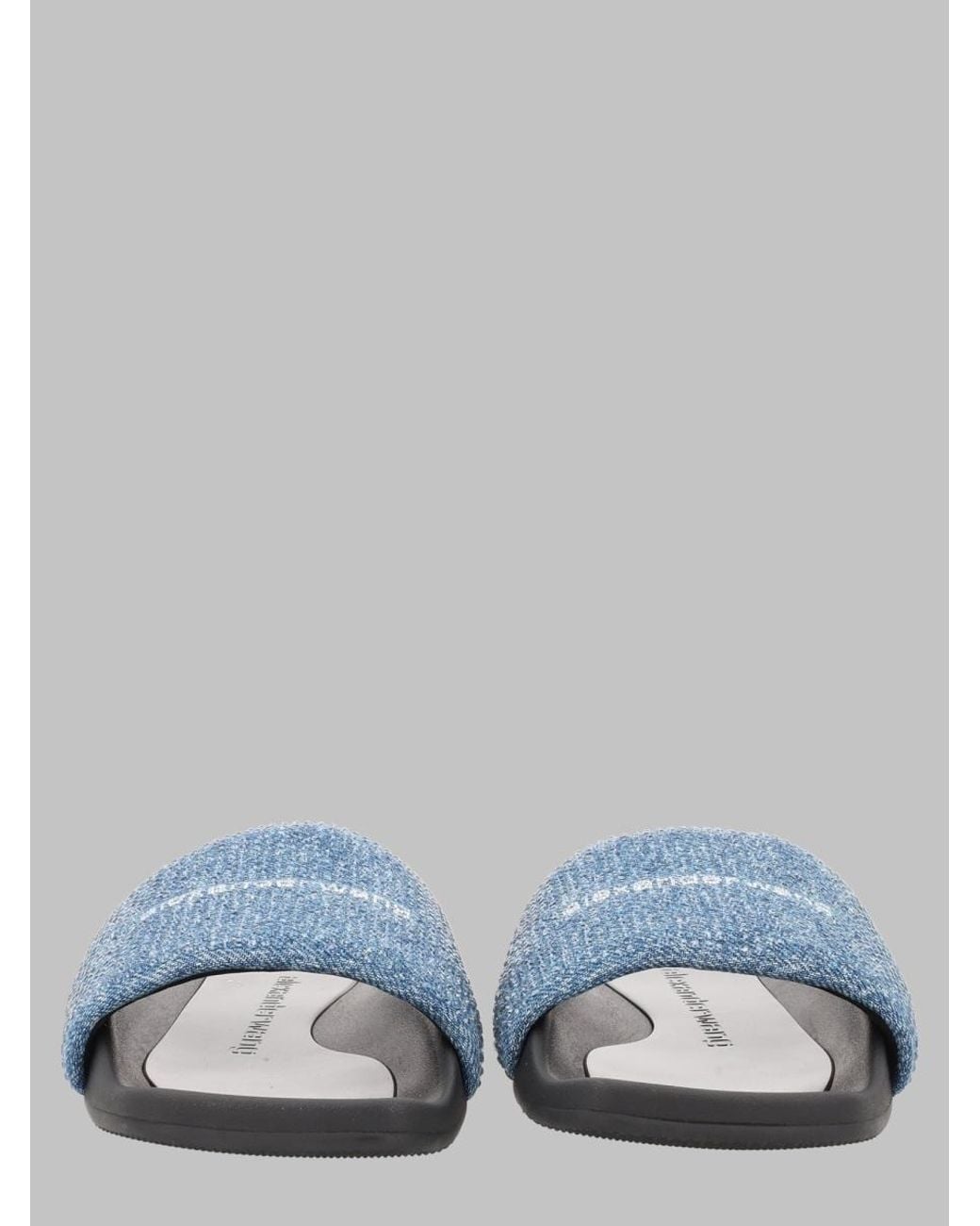 Alexander Wang Blue Slide Sandals Denim Recycled Cotton