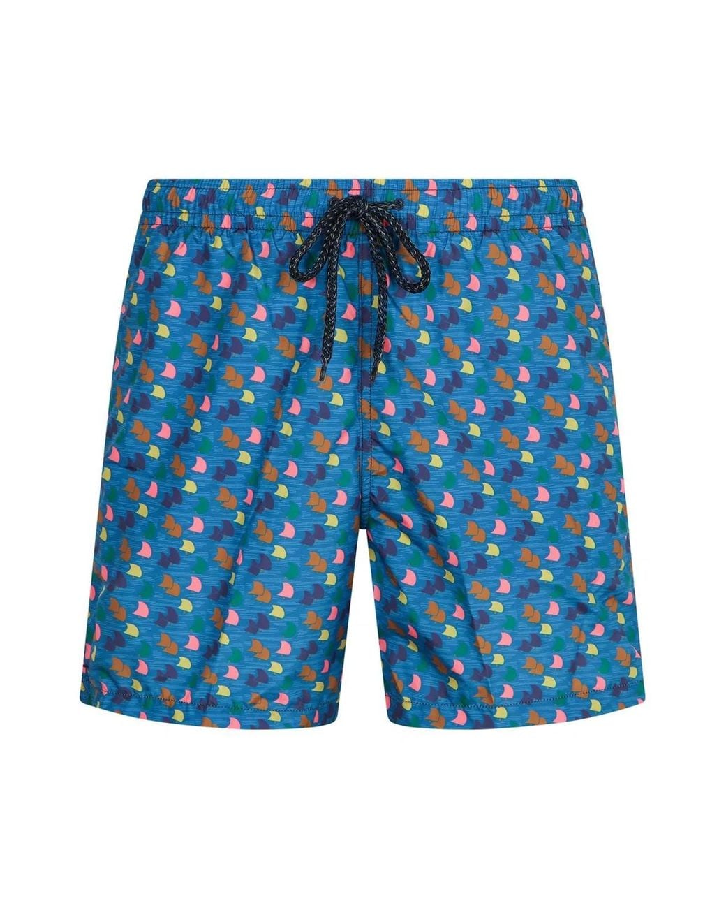 Drumohr Blue Printed Swim Shorts for men
