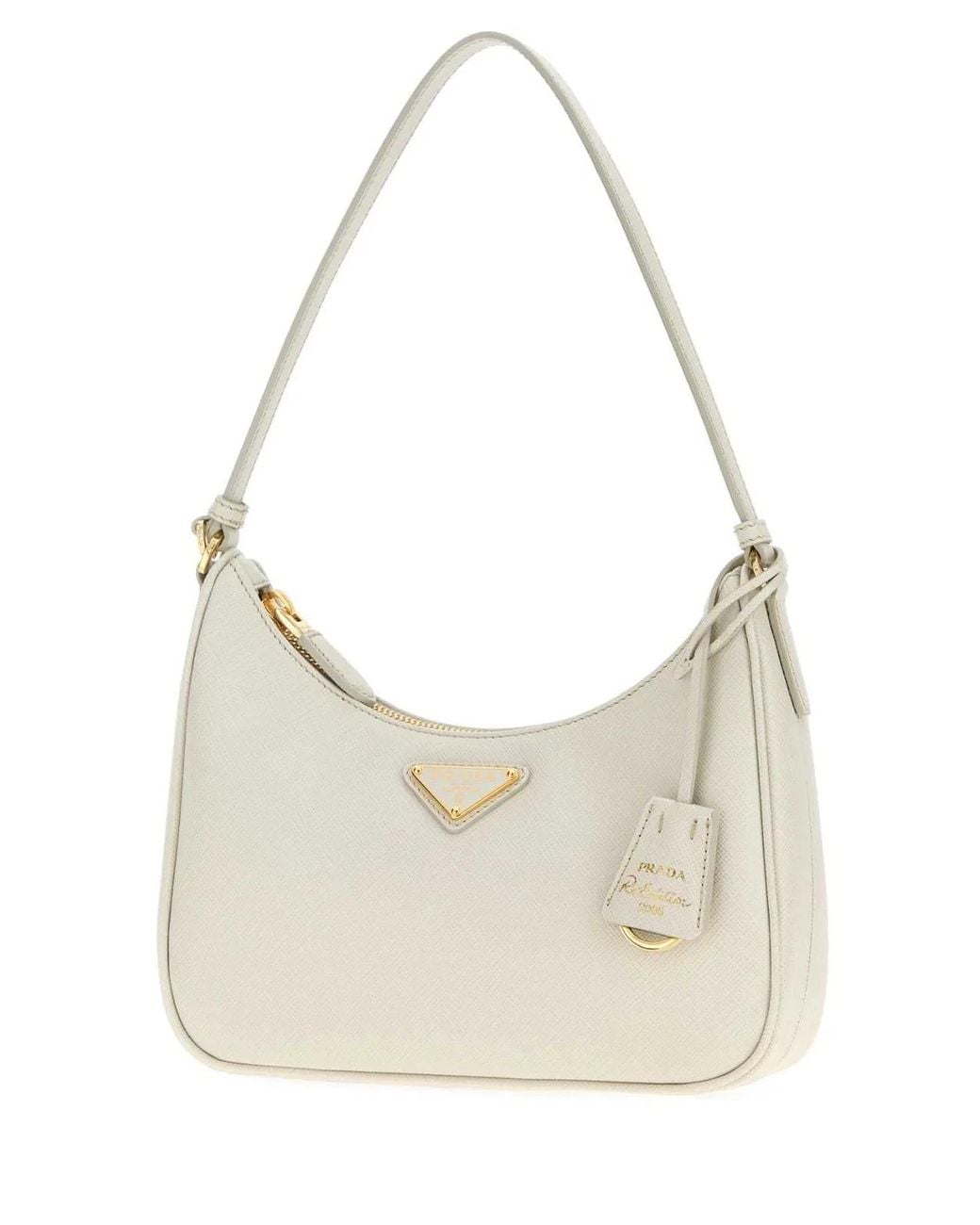 Prada Natural Chalk Leather Re-Edition 2005 Shoulder Bag
