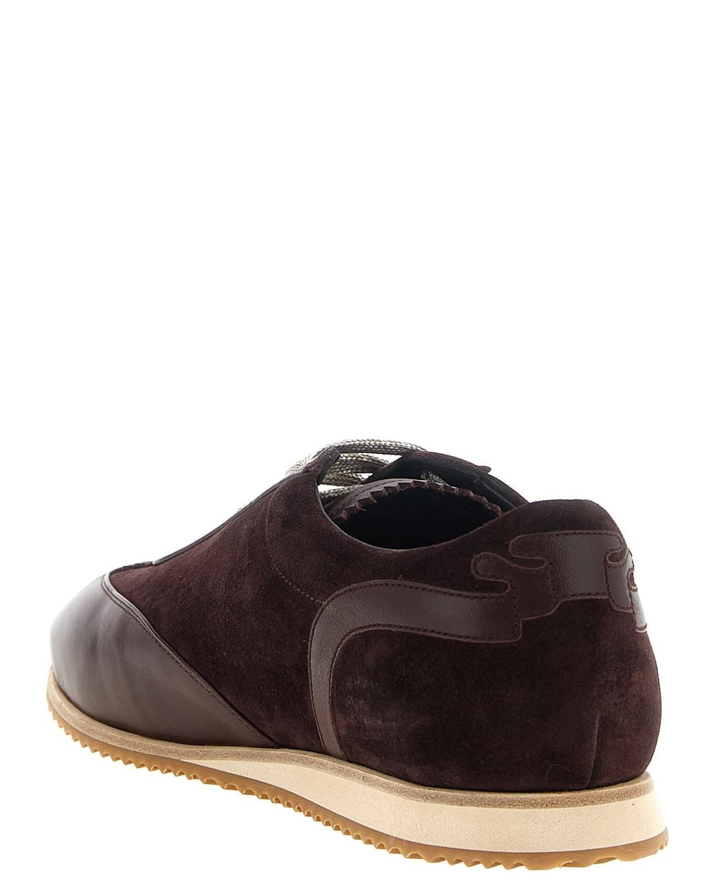 Agnona Brown Suede Runner Sneakers