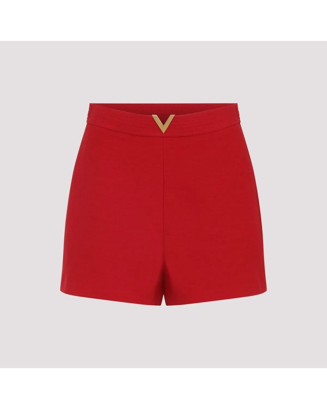 Valentino Red Wool Bermuda
