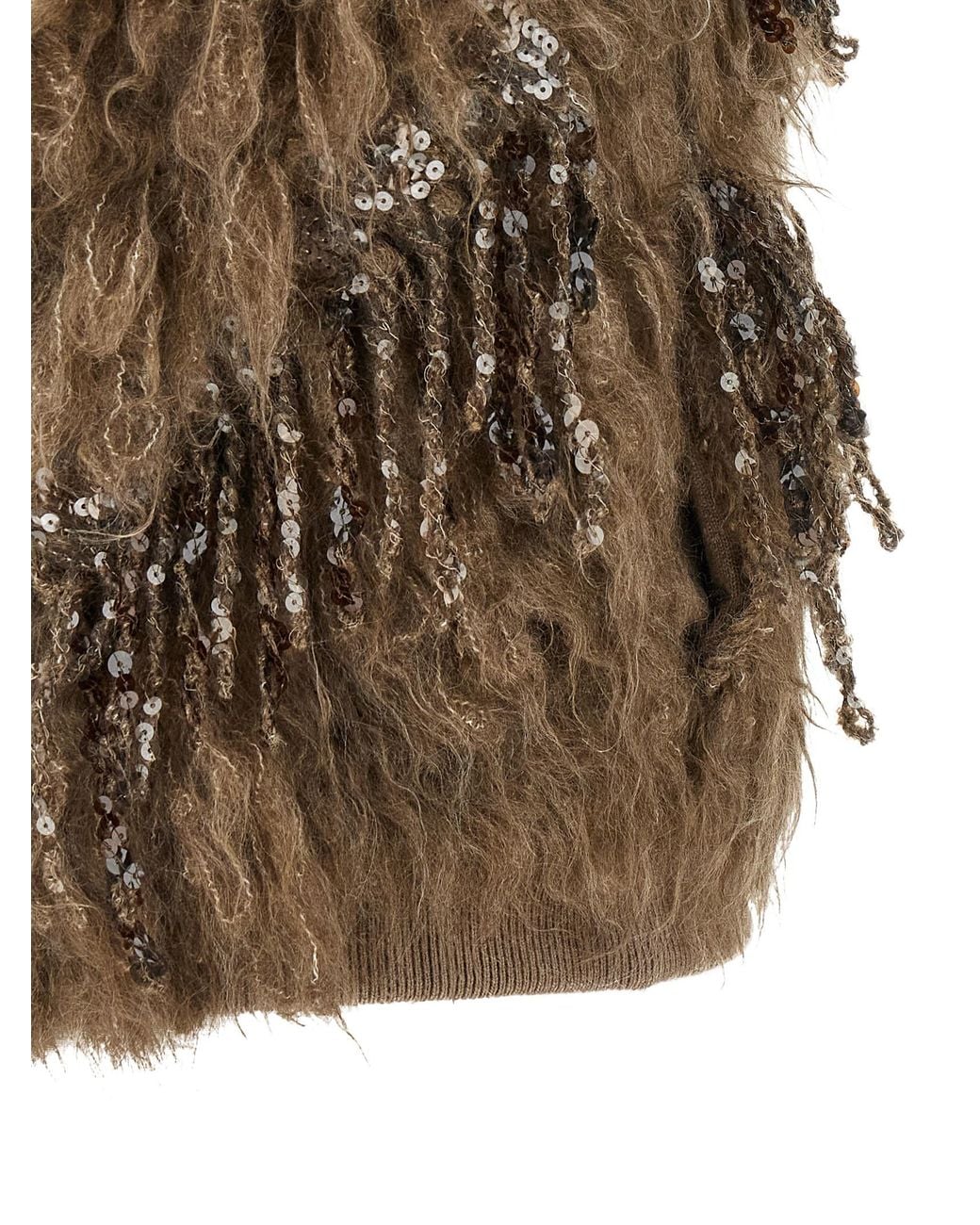Brunello Cucinelli Brown 'Dazzling Moss Embroidery' Vest