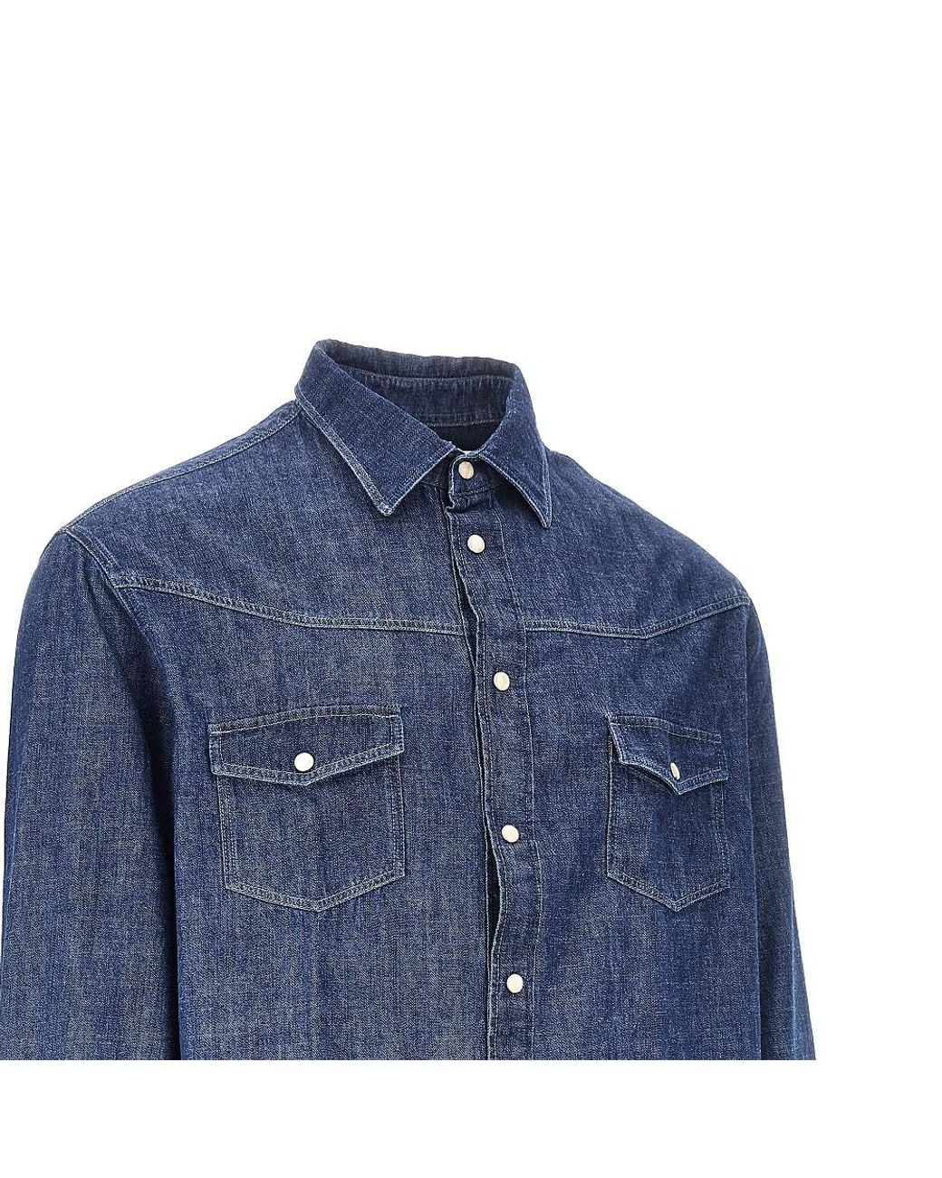 Emporio Armani Blue Denim Shirt for men