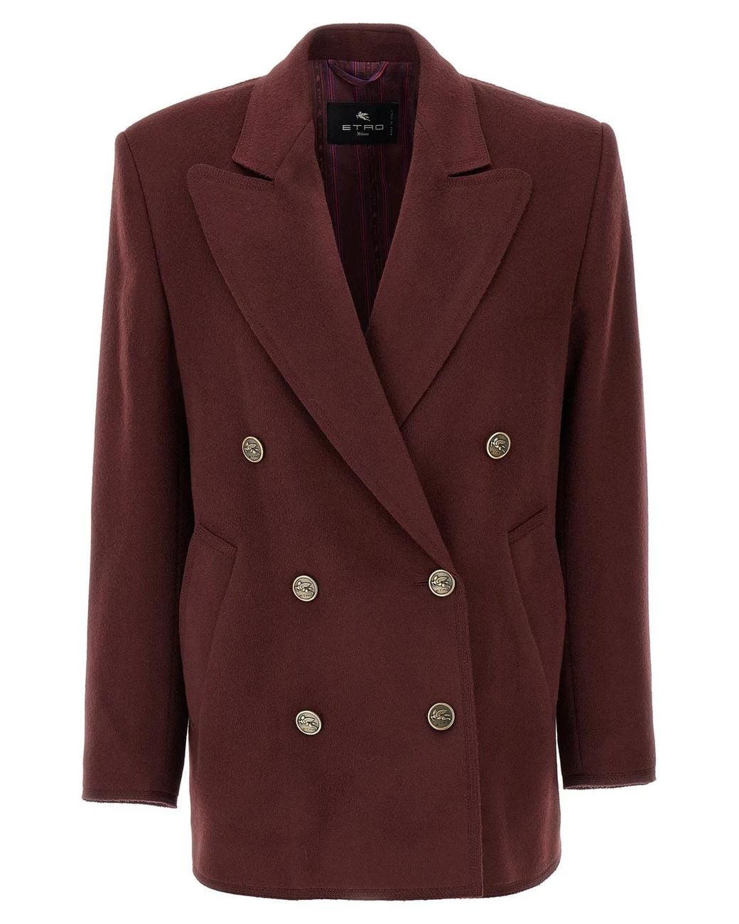 Etro Purple Double-Breasted Blazer