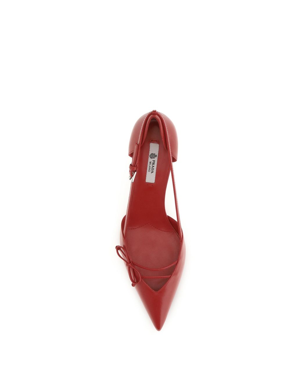 Prada Red Side-Cut Leather Pumps