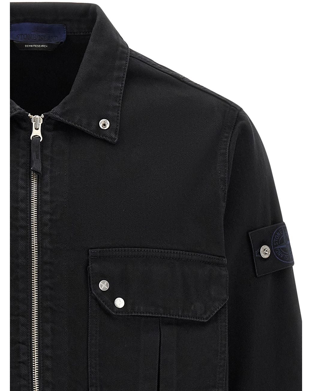 Stone Island Black Denim Research Capsule '1200002' Overshirt for men