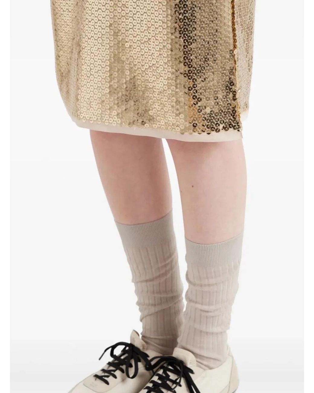 Prada Metallic Sequined Pencil Skirt