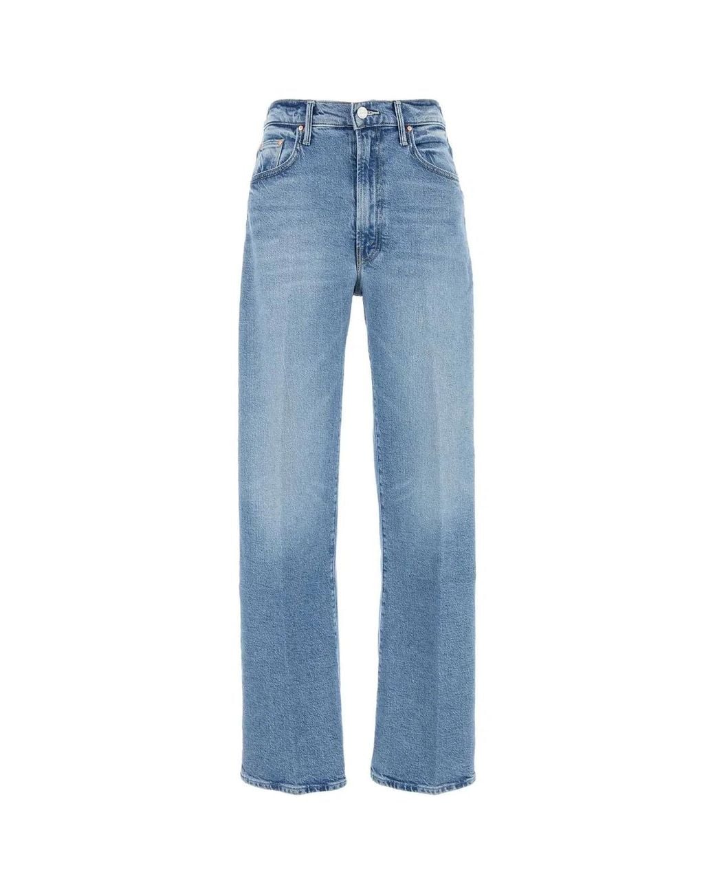 Mother Blue The Lasso 5-Pocket Straight-Leg Jeans