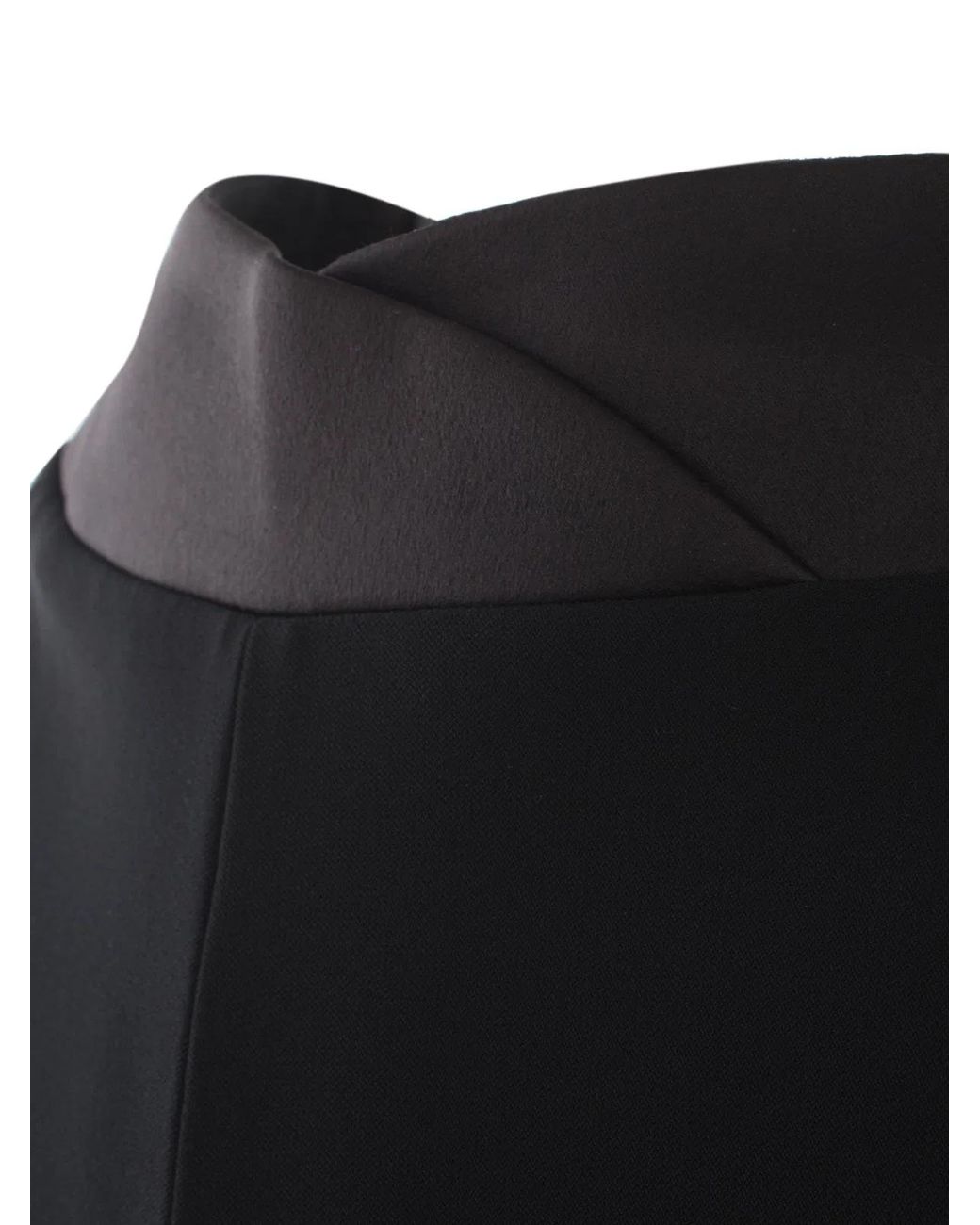 Emporio Armani Black Elastic Waisted Trousers With Sartin Details