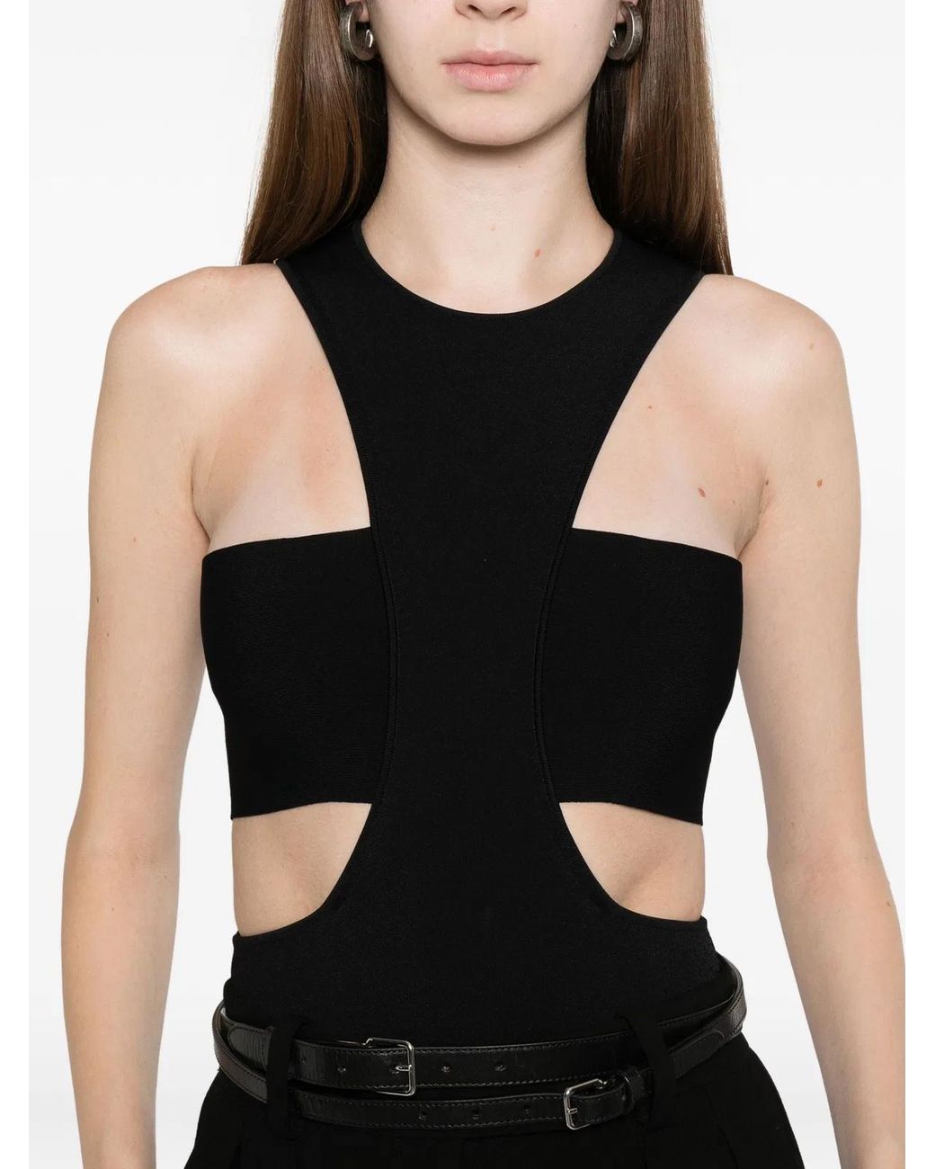 McQueen Black Cutout Top