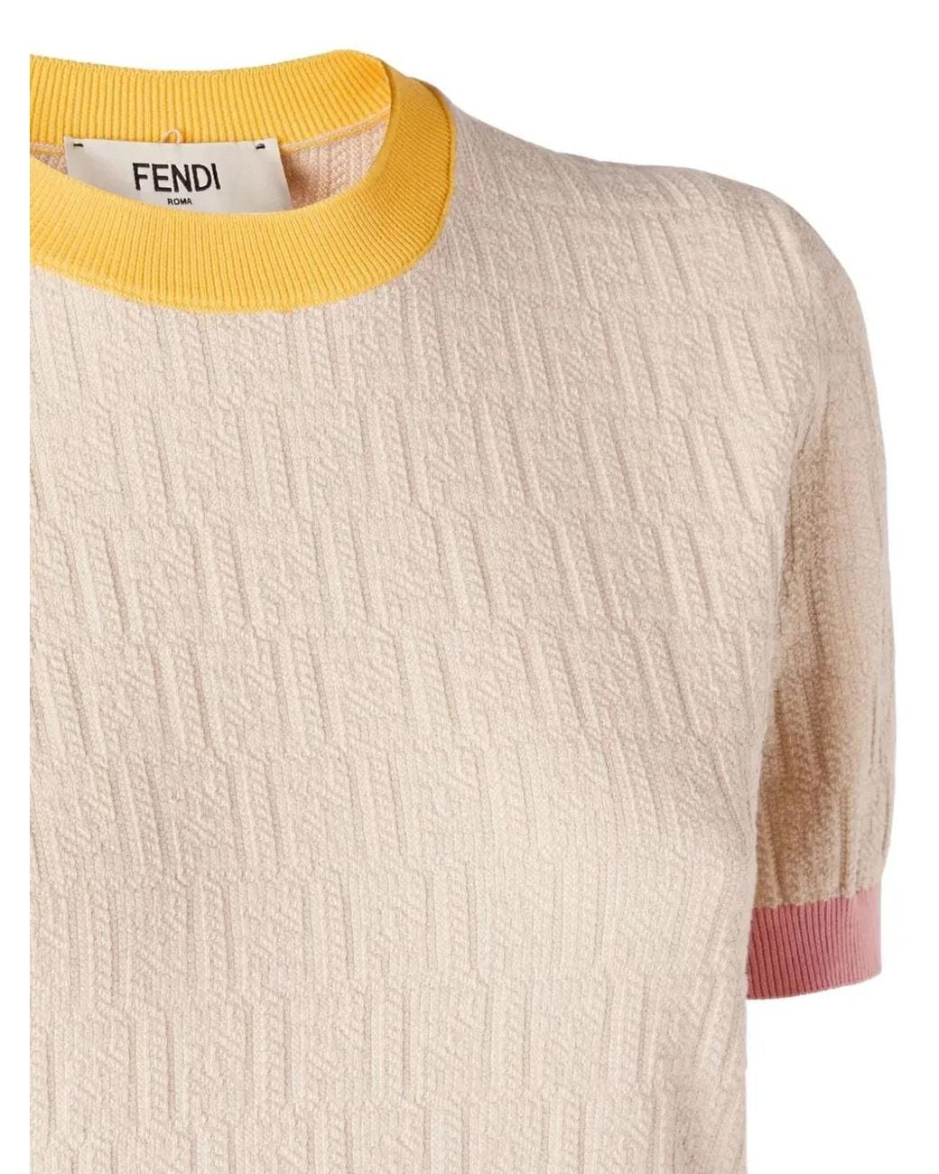 Fendi Natural Cotton And Silk Sweater