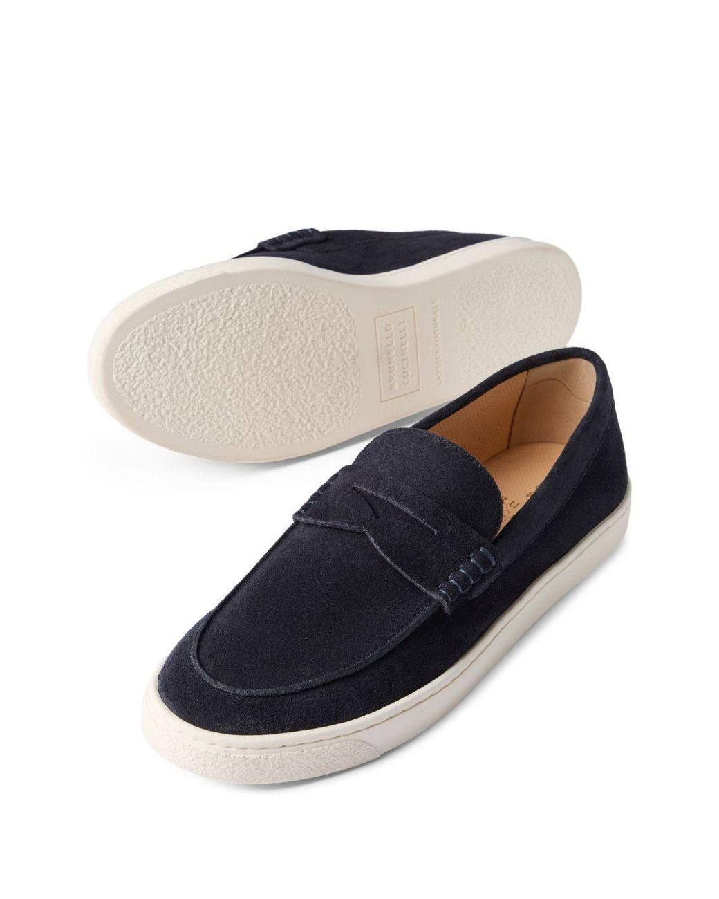 Brunello Cucinelli Blue Suede Loafer for men