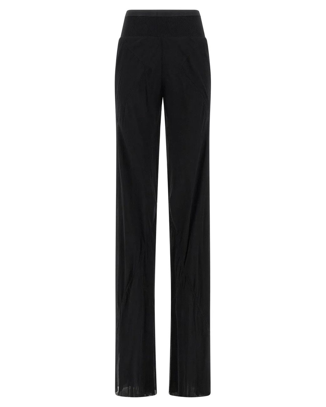 Rick Owens Black Silk Flared Pants