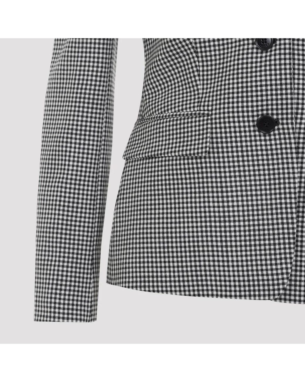 McQueen Gray Balck Ivory Off Shoulder Jacket Harness