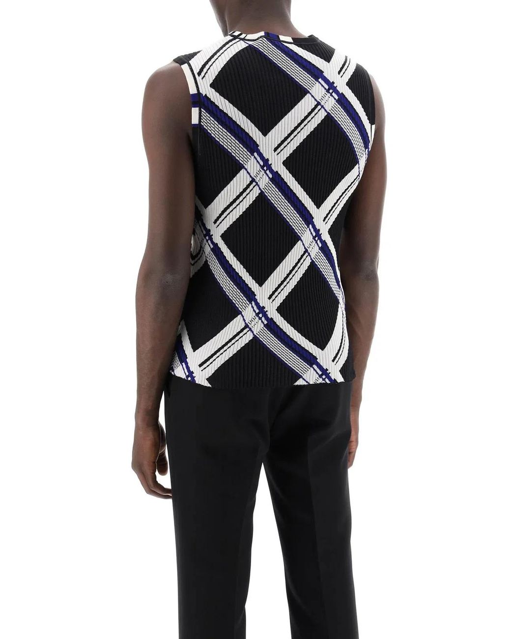 Burberry Blue Check Silk Top for men
