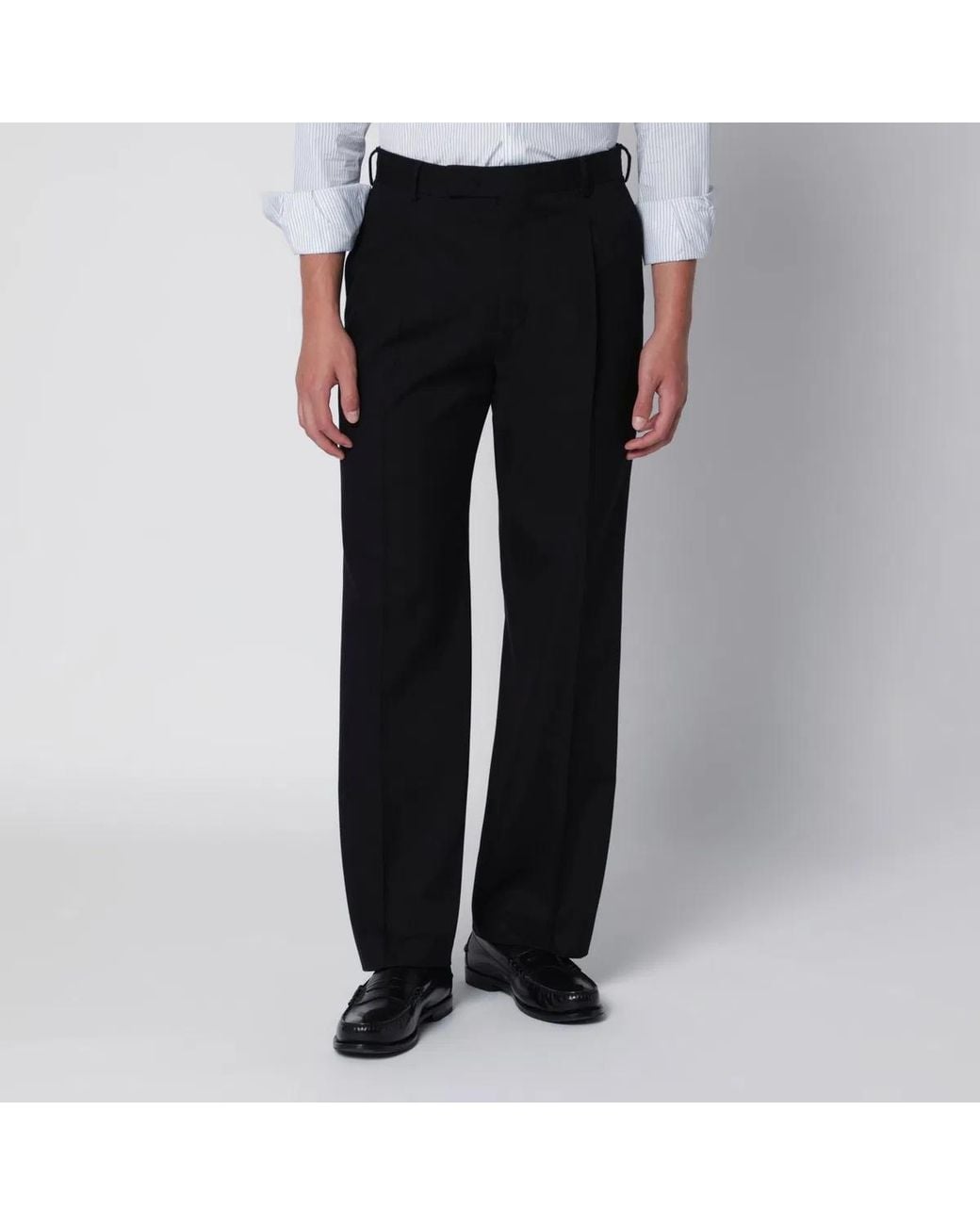 PT01 Black Cotton Trousers for men