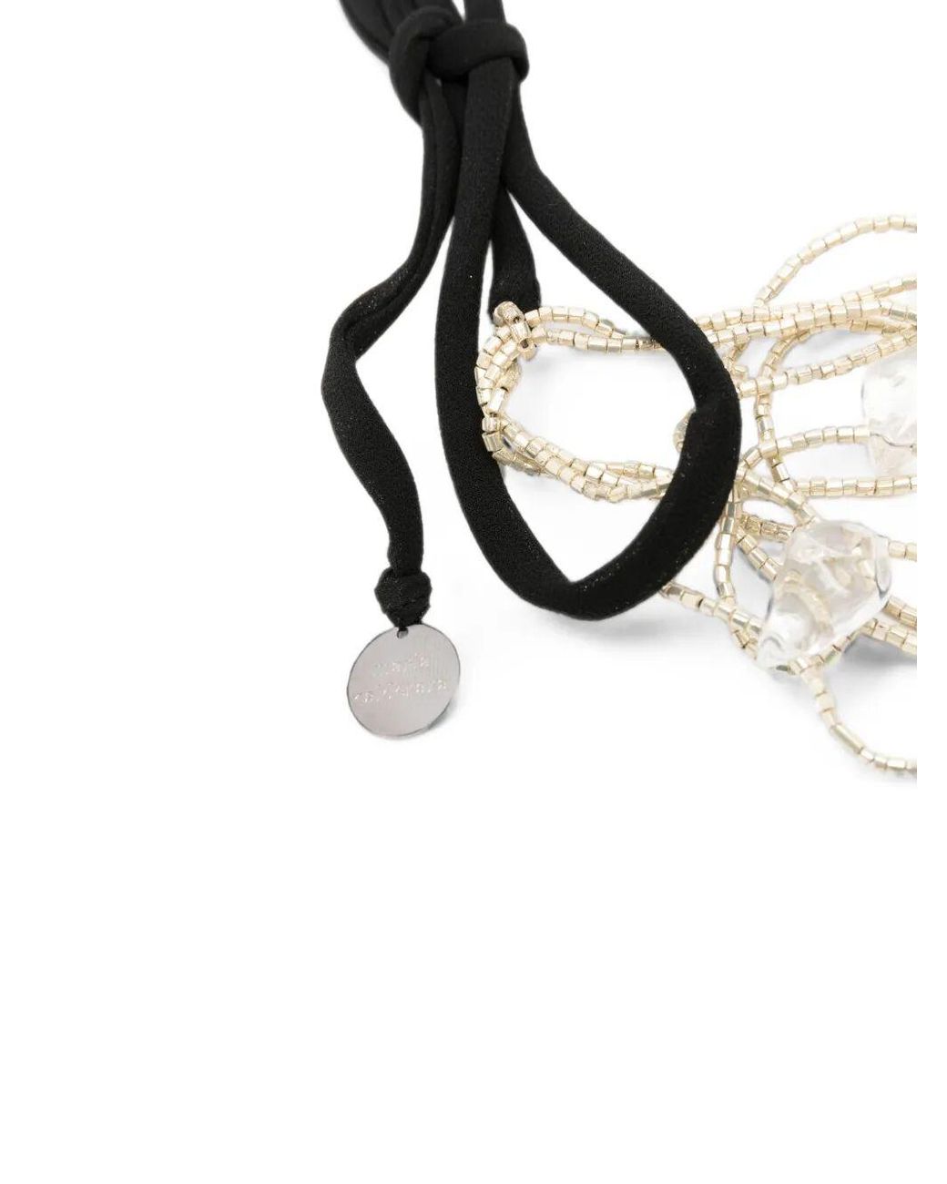 Maria Calderara White Sylver-Clear Crystal Necklace