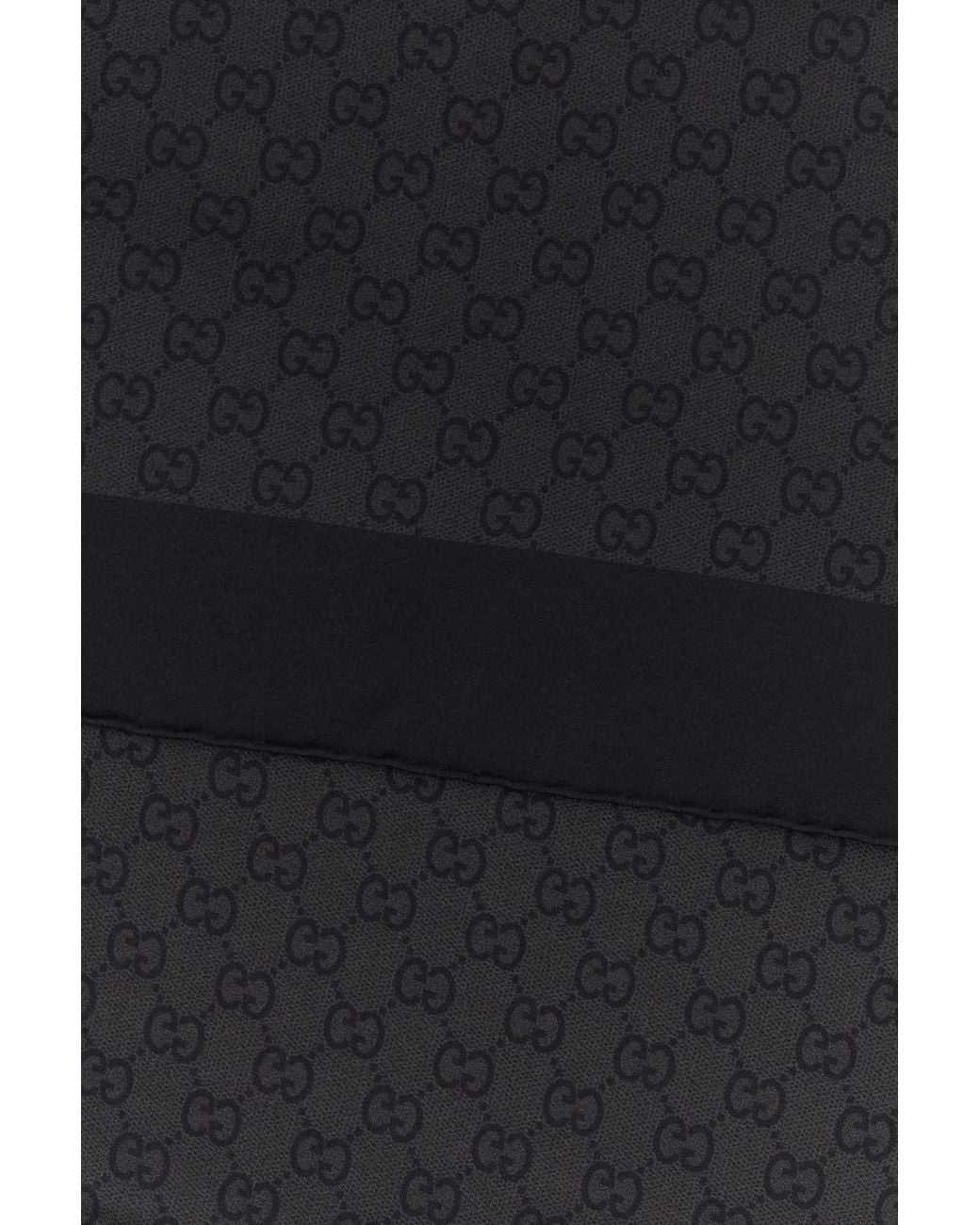 Gucci Black Printed Twill Foulard