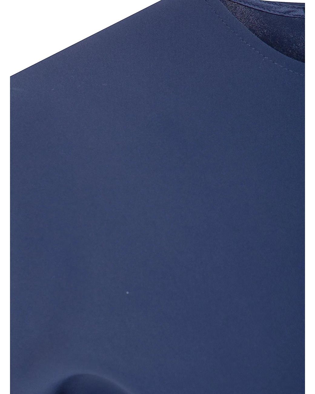 DR. HOPE Blue Bias Cut Crew Neck Top