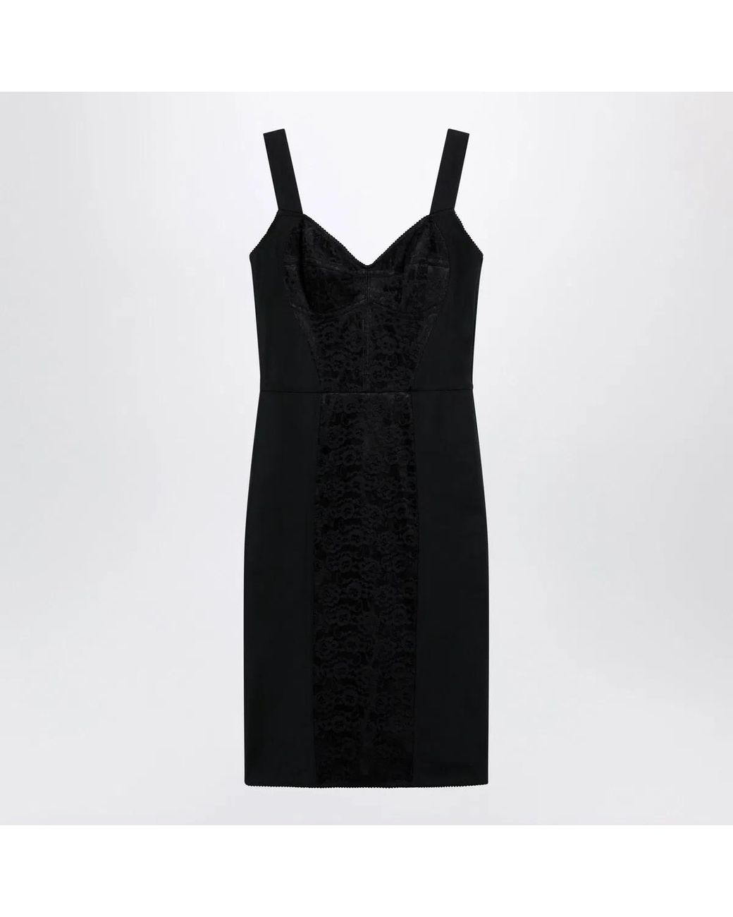 Dolce & Gabbana Black Dolce&Gabbana Sheath Dress With Lace Details