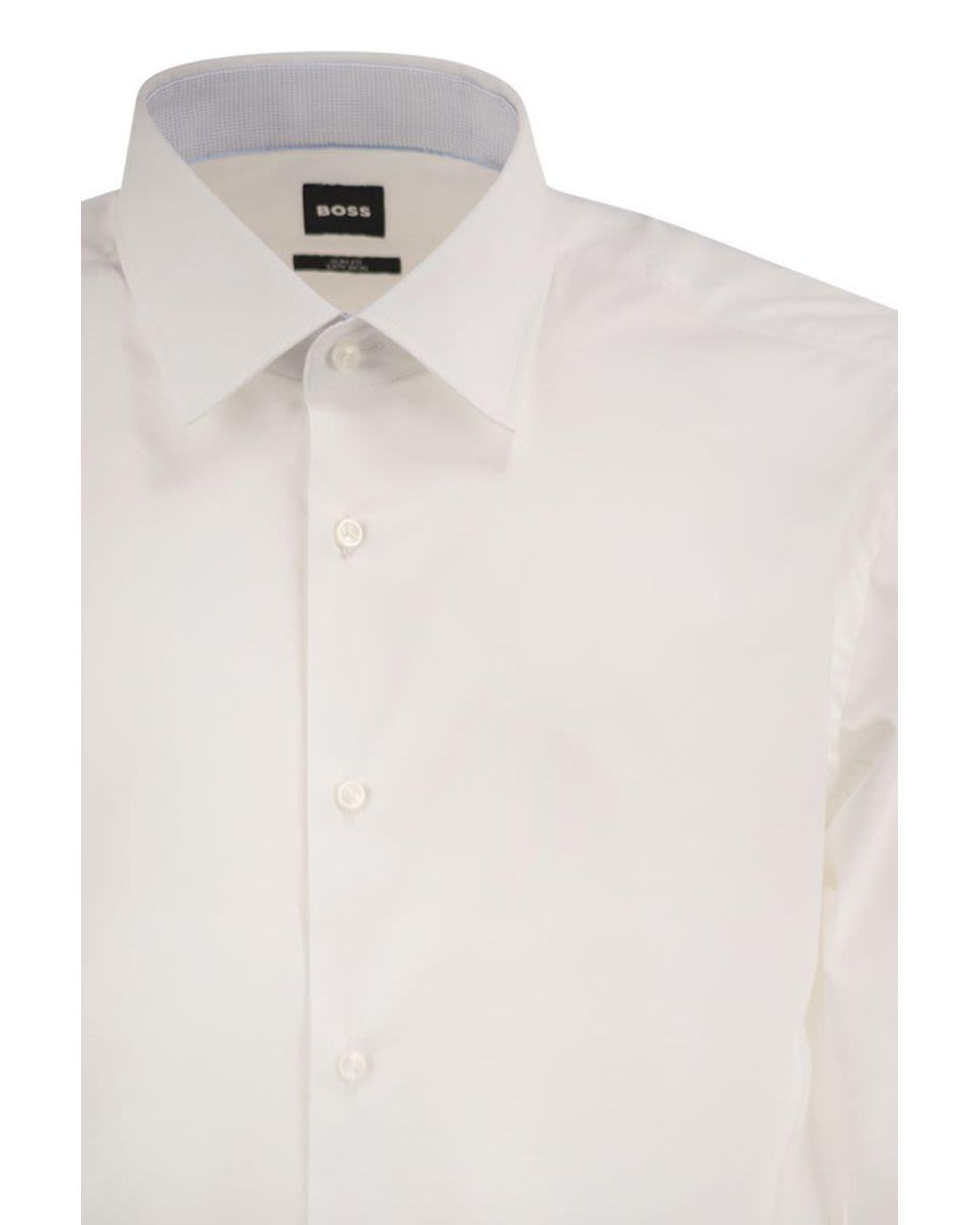 Boss White Stretch Cotton Shirt for men