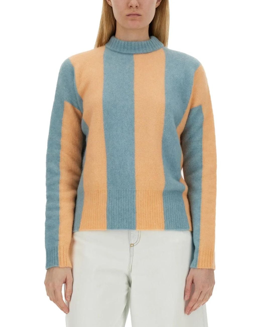 Alysi Blue Maxi Row Sweater