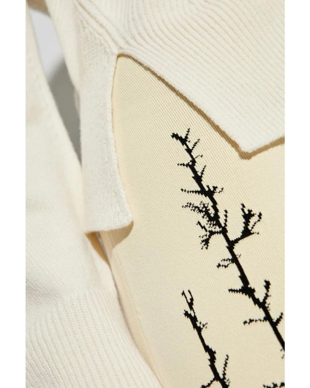 McQueen Natural Cream Geometric-Pattern Sweater