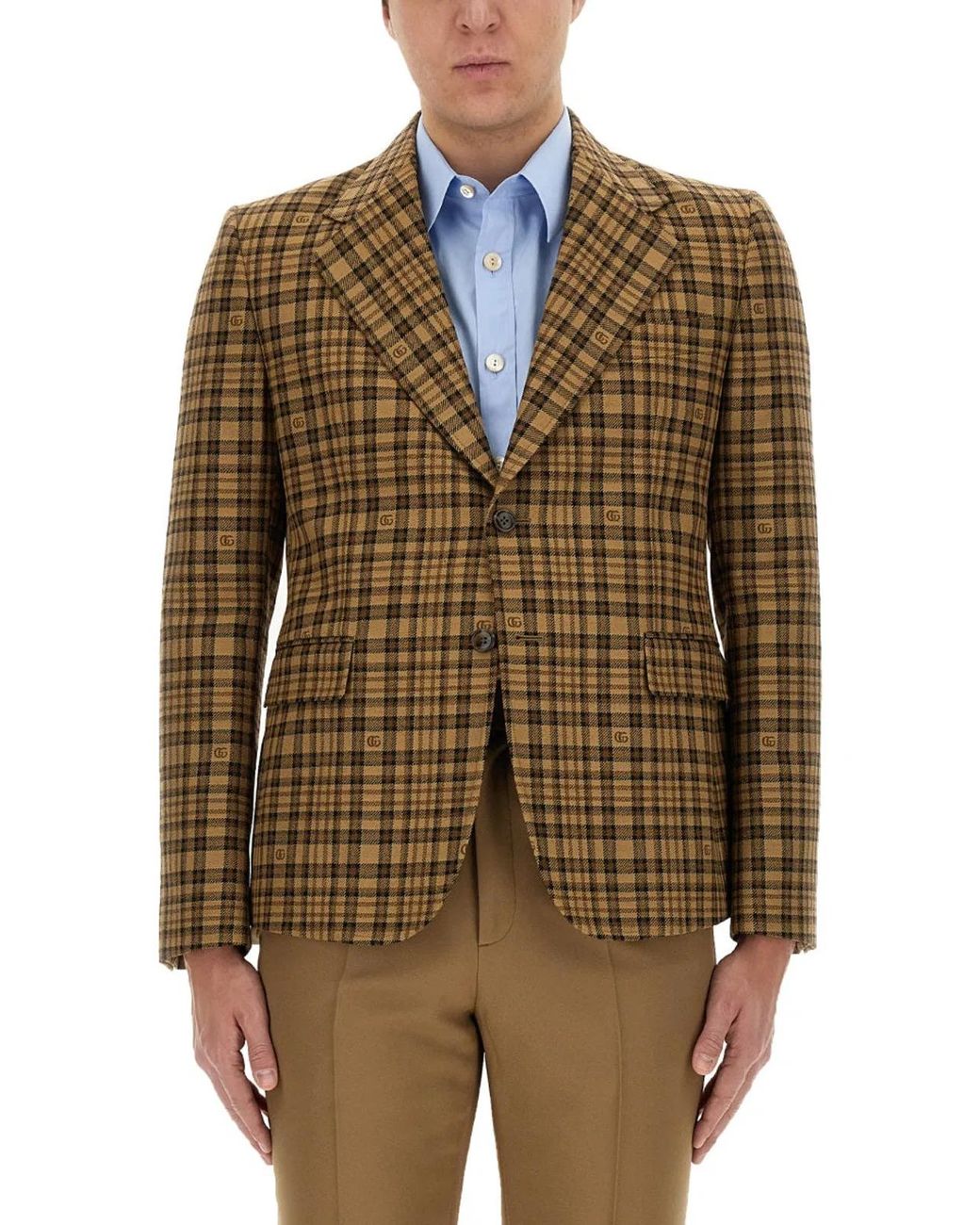 Gucci Brown Jacket With Double G for men