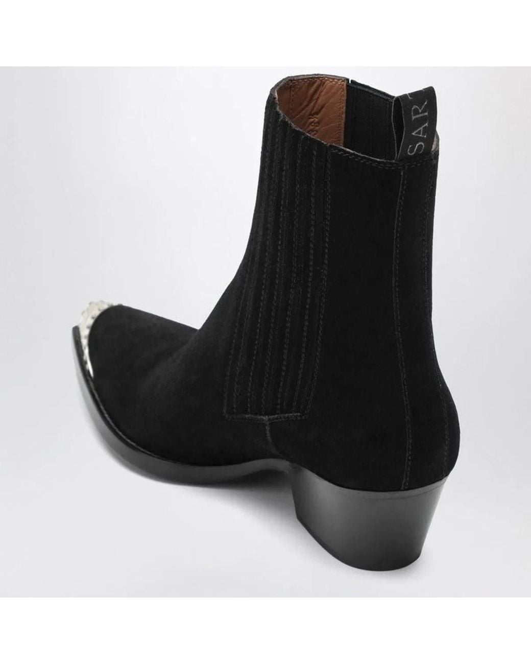 Sartore Black Suede Wax Ankle Boot