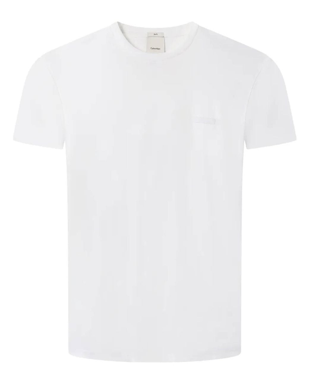 Calvin Klein White T-Shirt Slim Supima Logo Patch for men