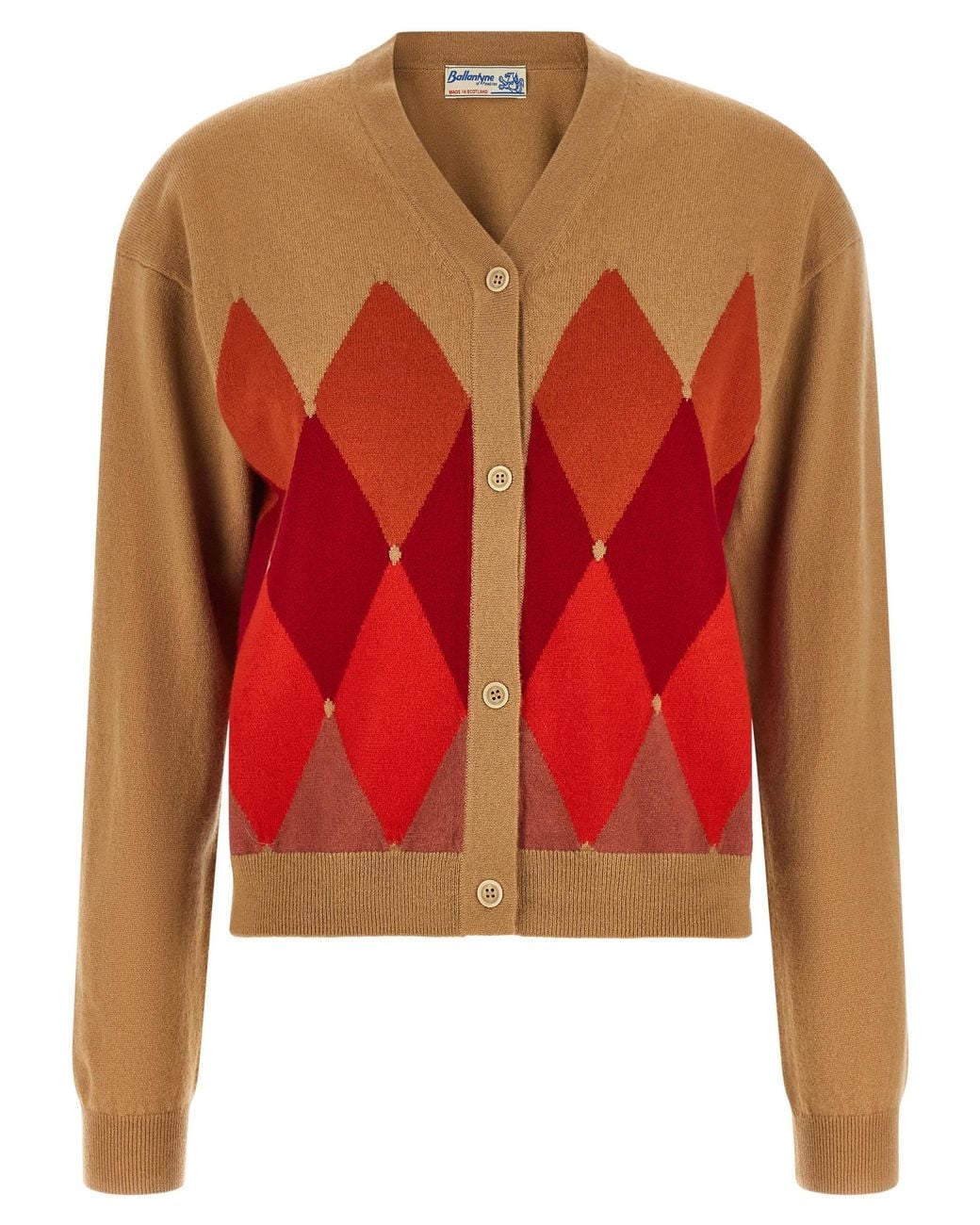 Ballantyne Red 'Diamond' Cardigan