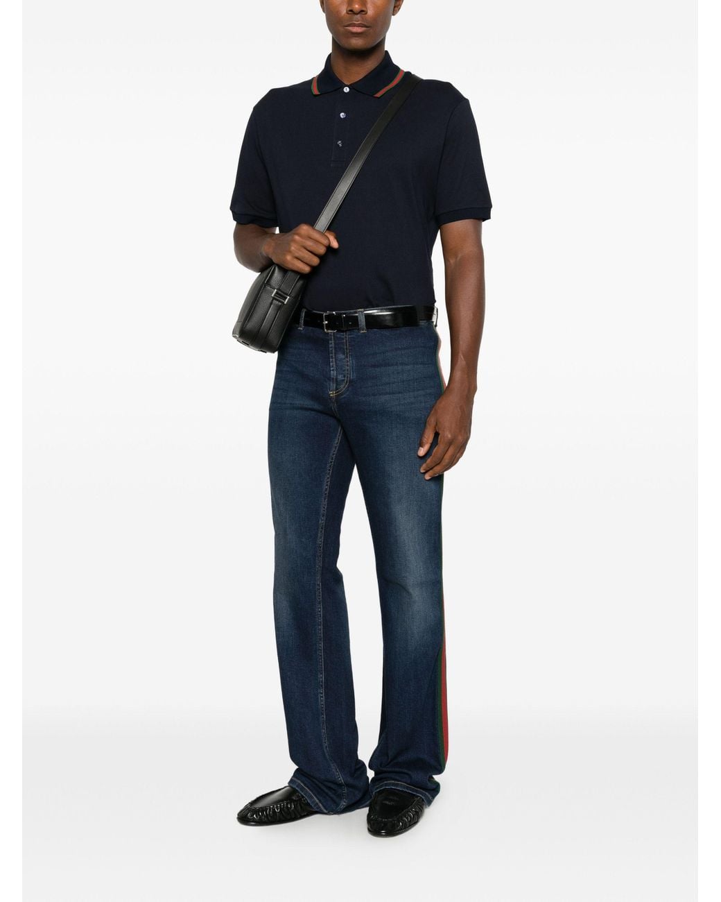 Gucci Blue Cotton Jersey Piquet Polo for men