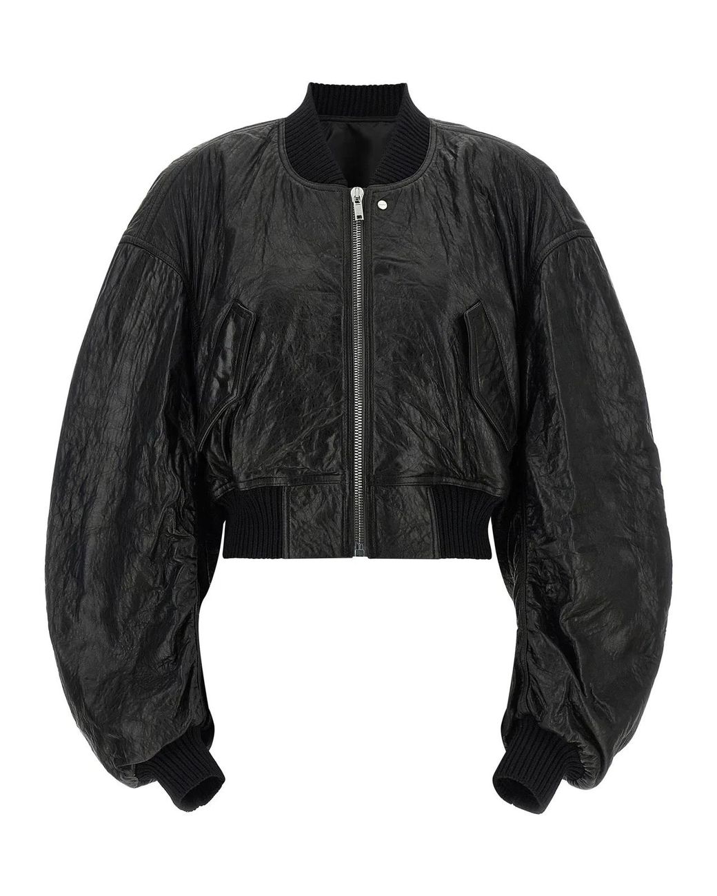 Rick Owens Black Lamb Leather Leather Jacket