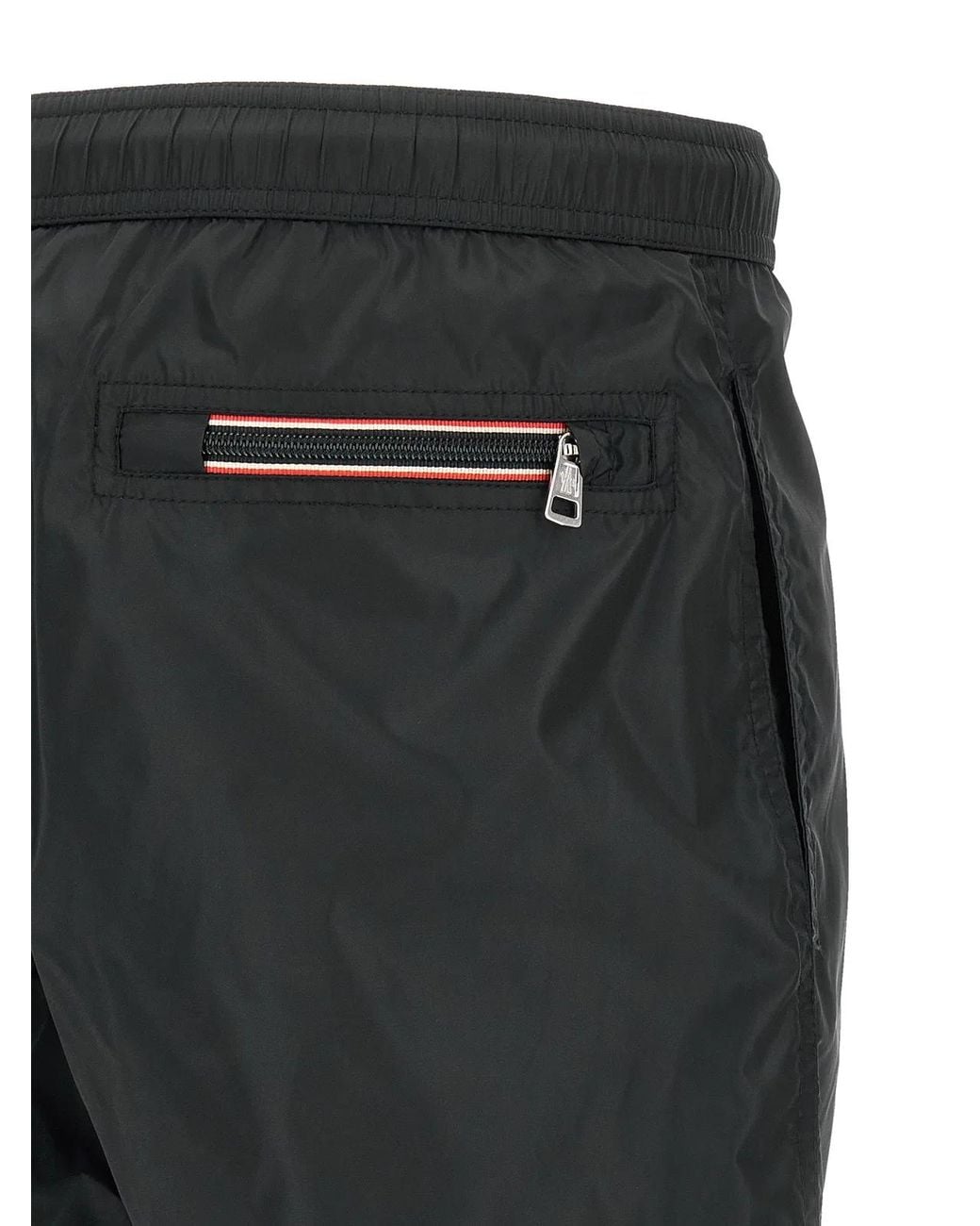 Moncler Black Logo Patch Swim Shorts for men