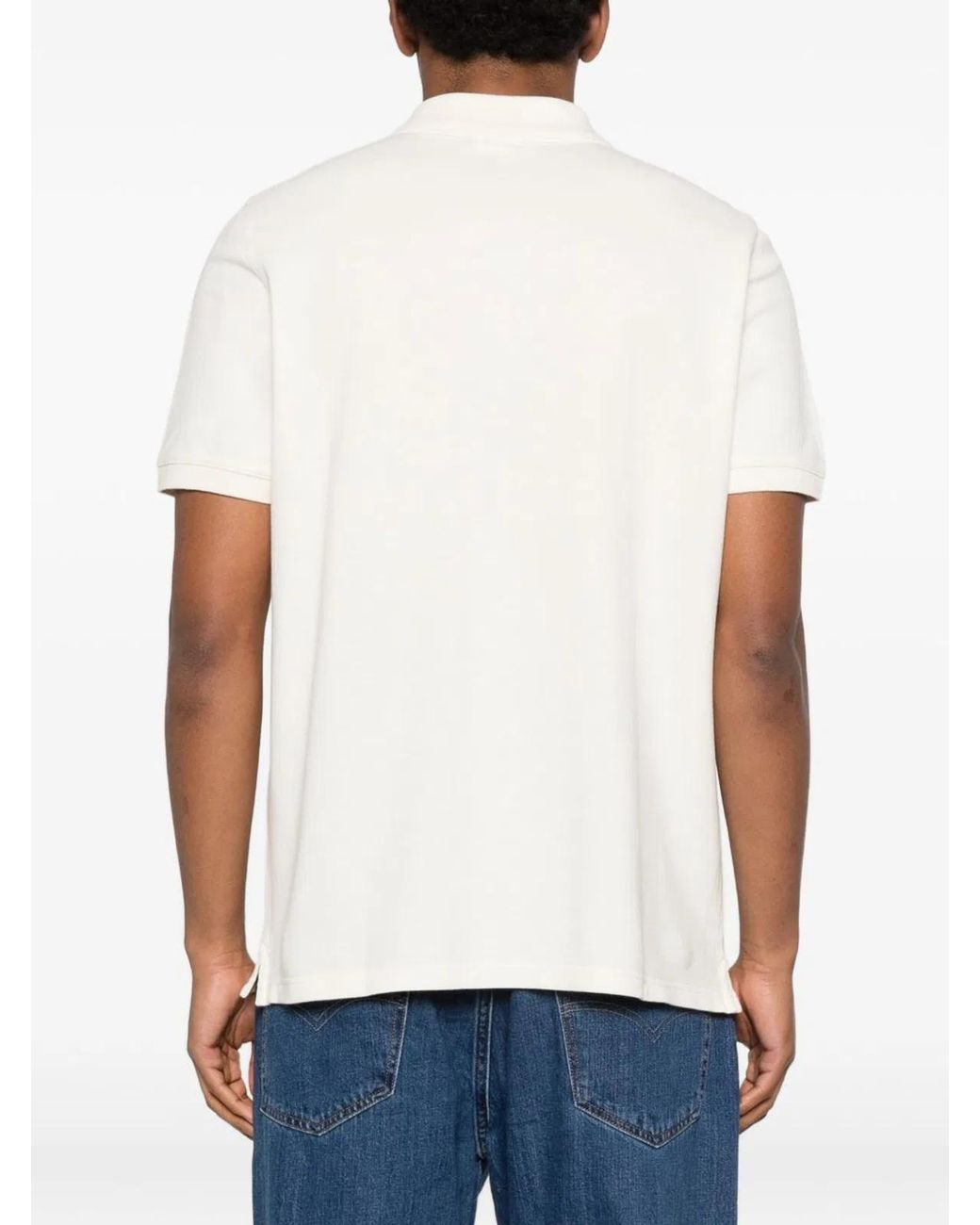 Maison Kitsuné White Maison Kitsuné Maison Kitsuné Fox Head Regular Polo for men