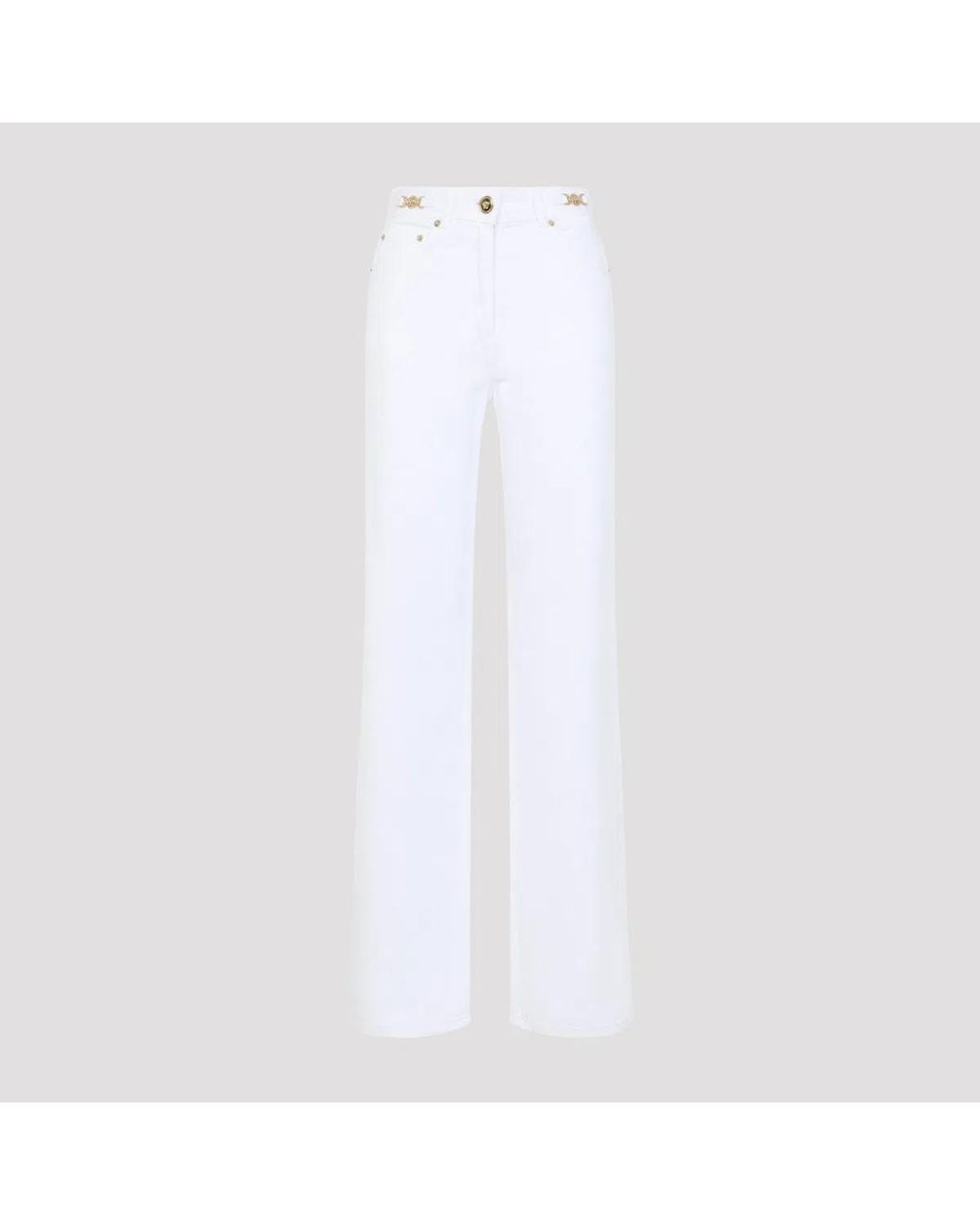 Versace White Cotton Jeans