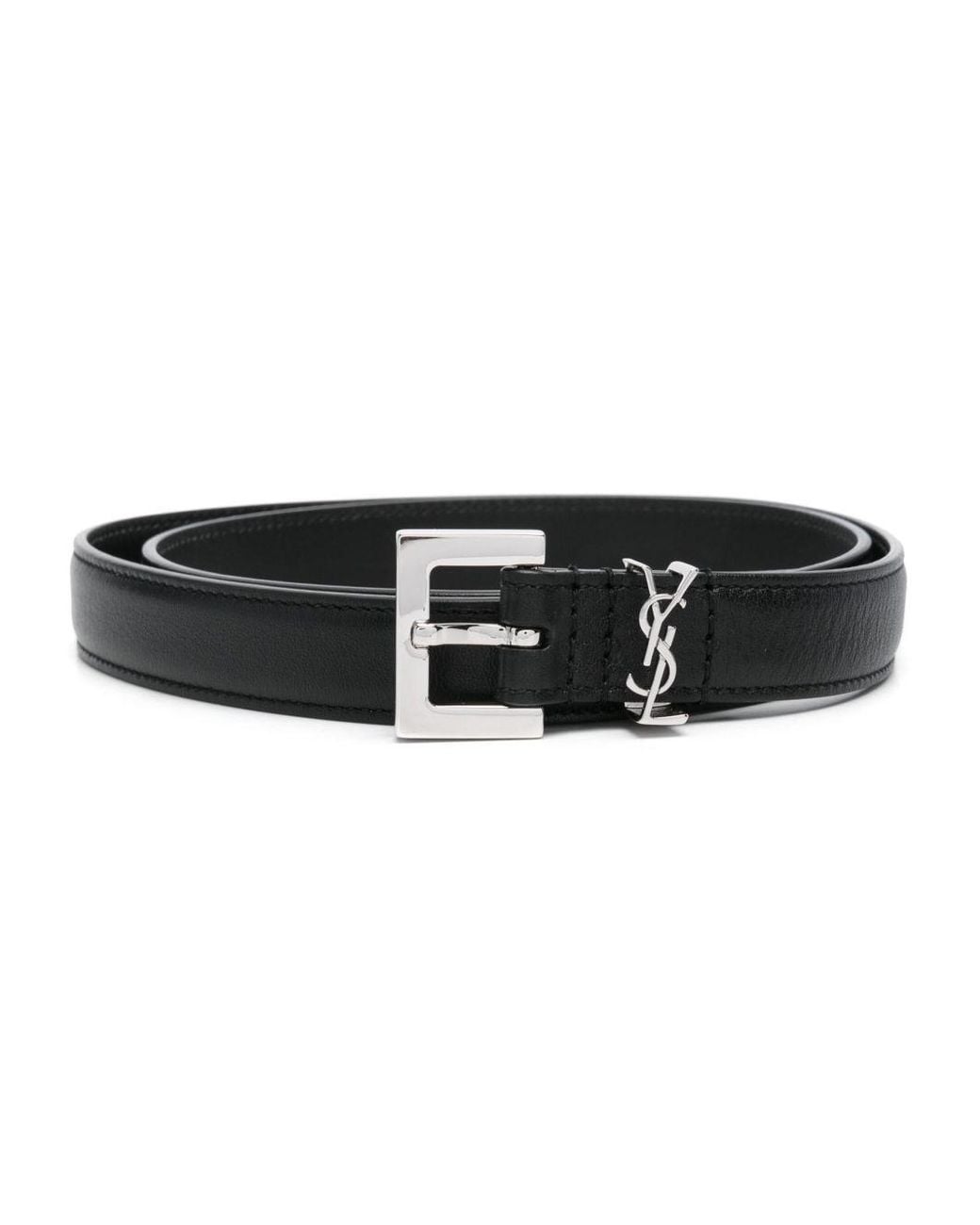 Saint Laurent Black Cintura Cassandre Sottile