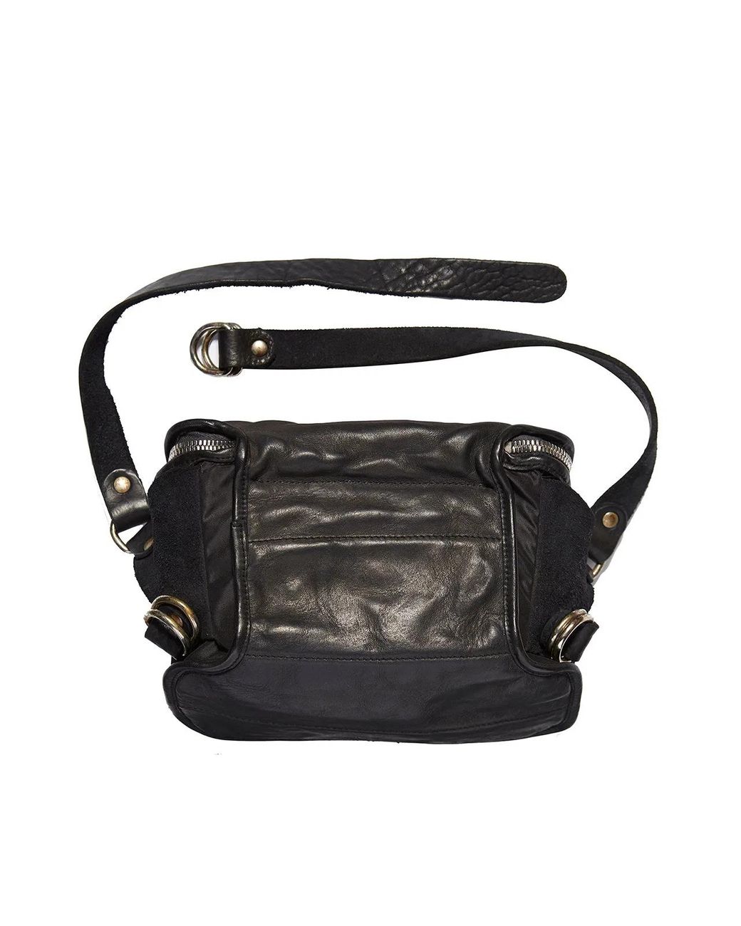 Guidi Black Leather And Nylon Pouch for men