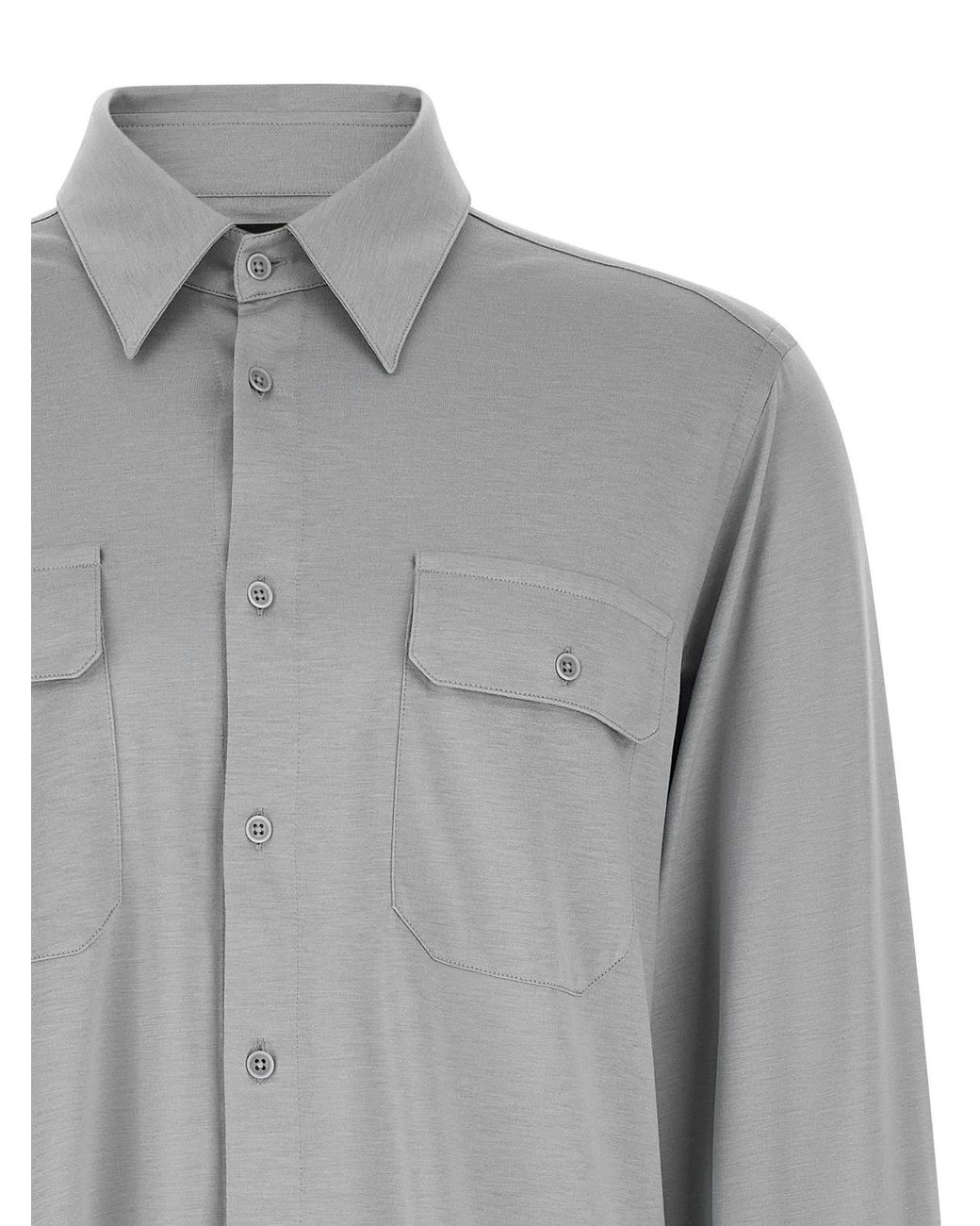 Tom Ford Gray Silk Blouse for men