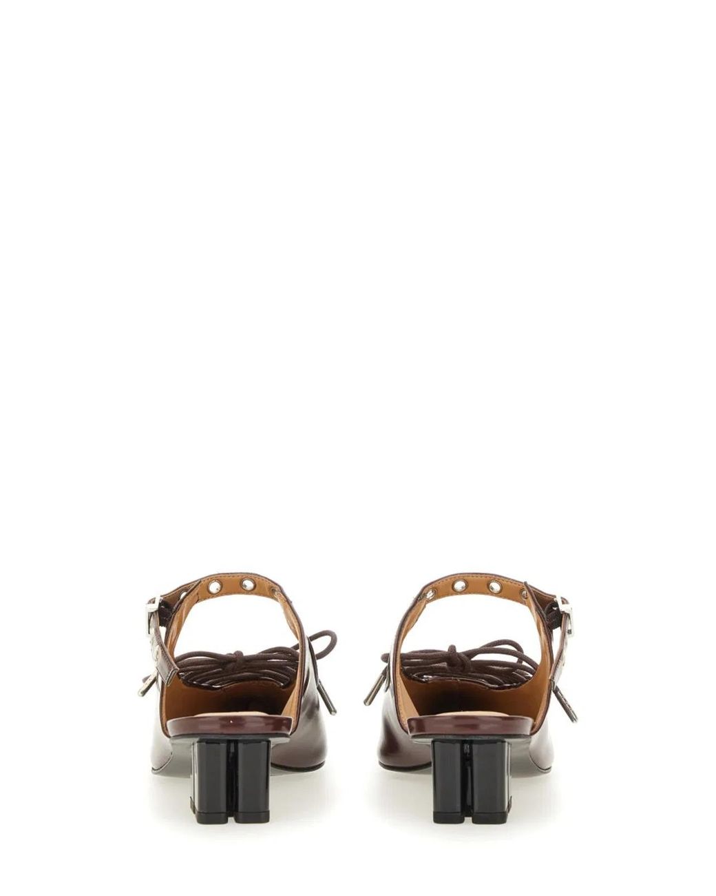 Ganni Brown Bordeaux Polyurethane Lace-Ups