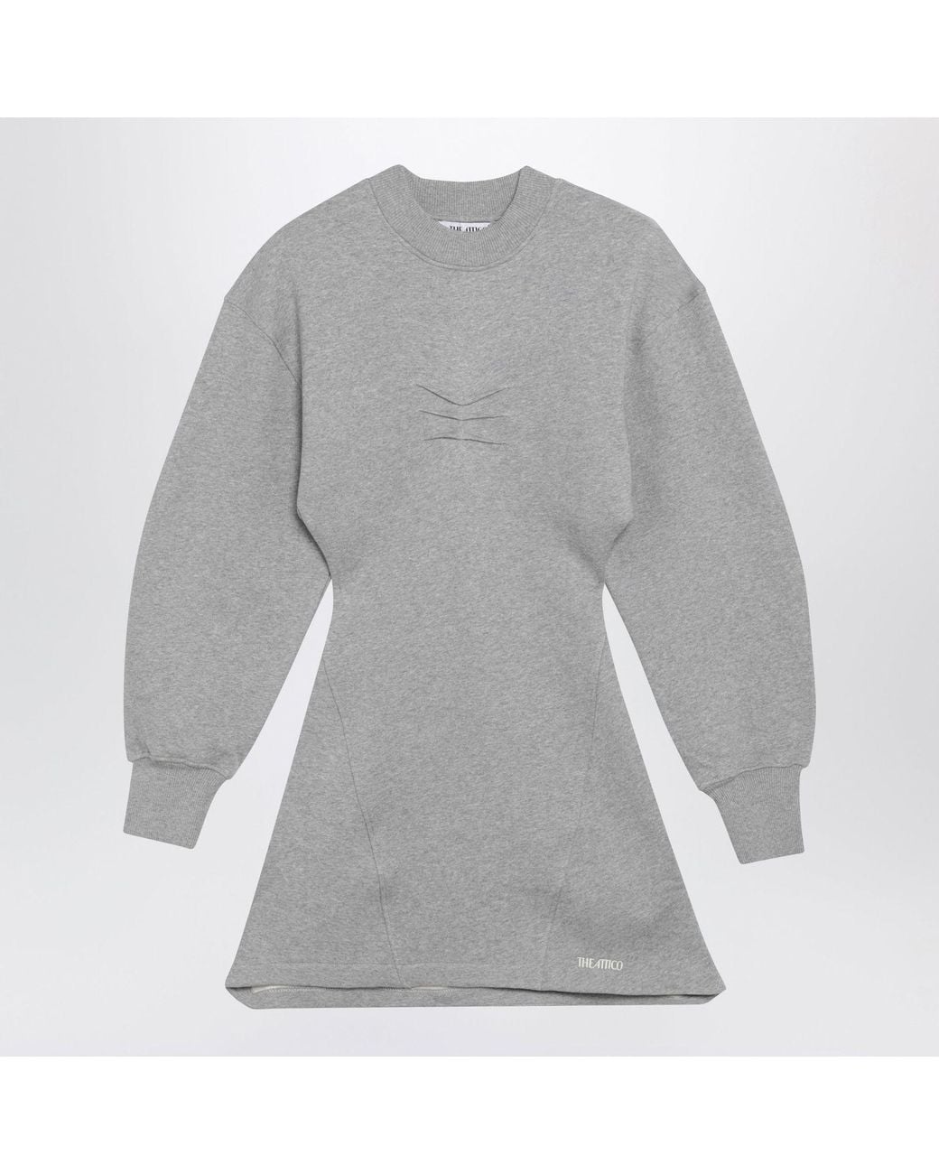 The Attico Gray Mèlange Cotton Mini Dress