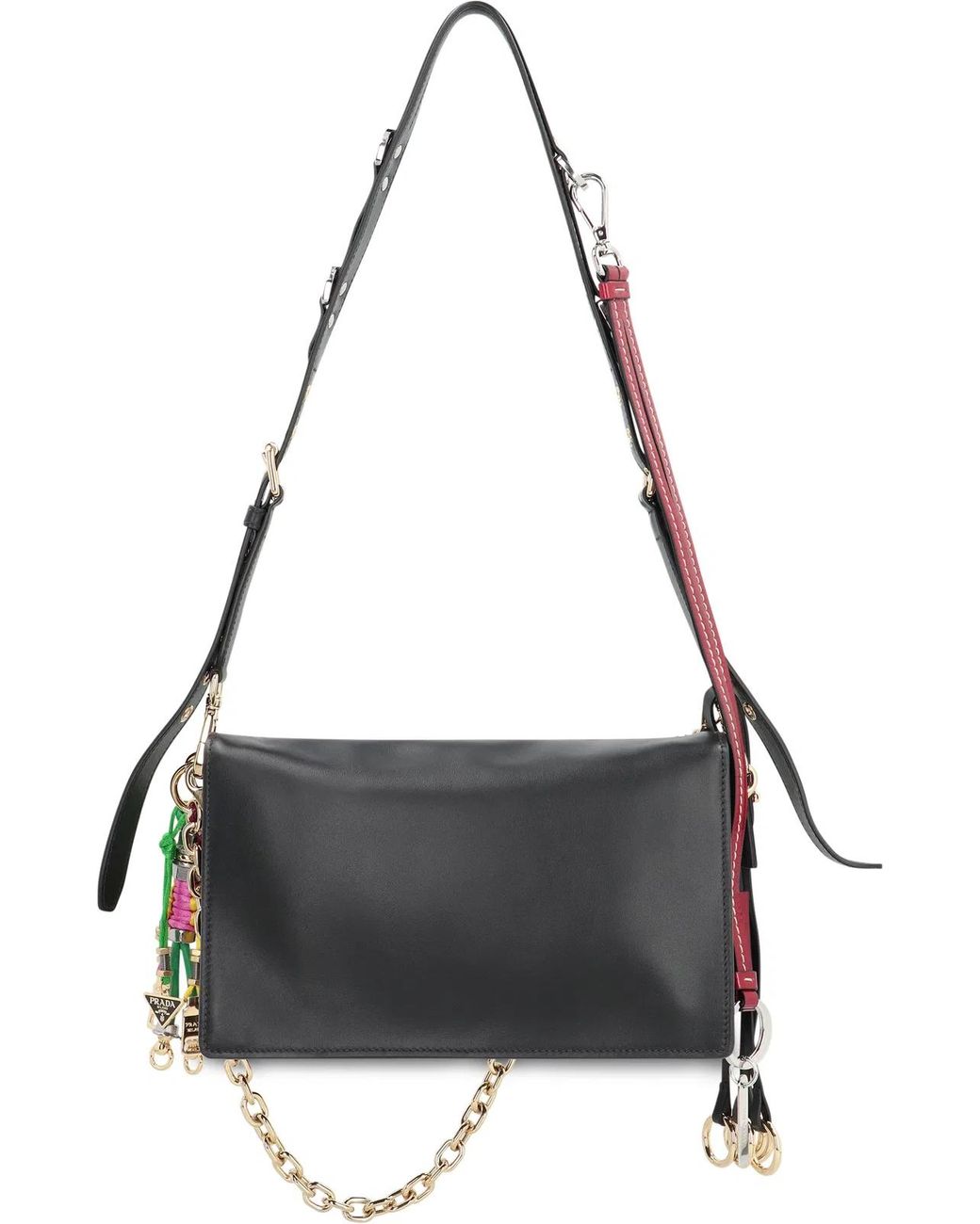 Prada Black Leather Shoulder Bag Soft Sound Calf