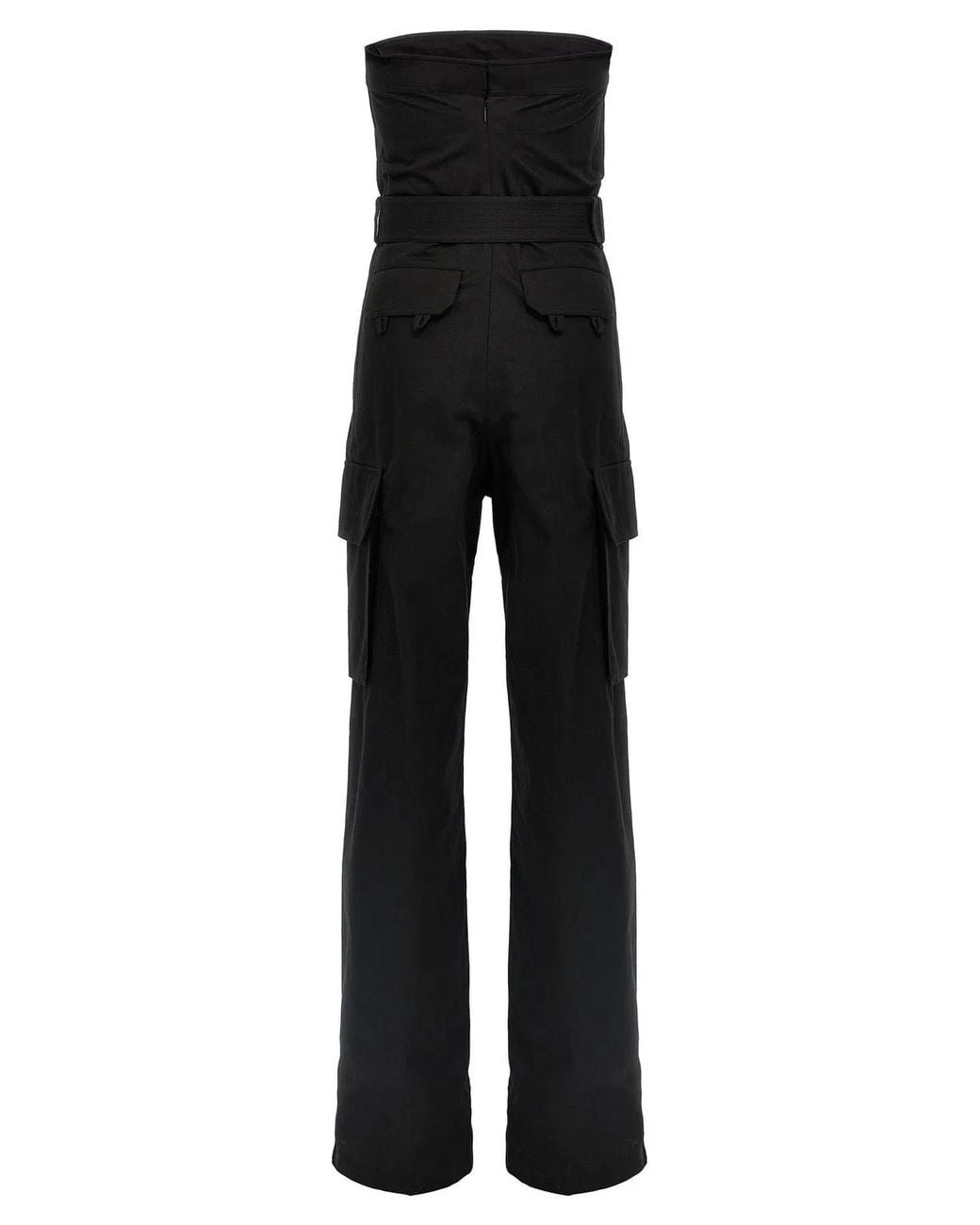 Saint Laurent Black Bustier Jumpsuit With Detachable Belt