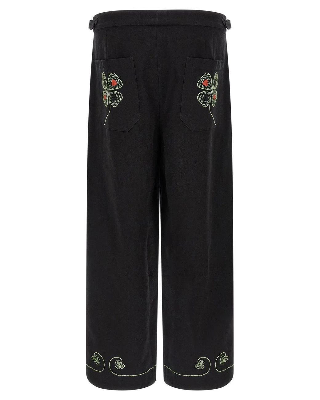 Bode Black 'Lucky Draw' Pants for men
