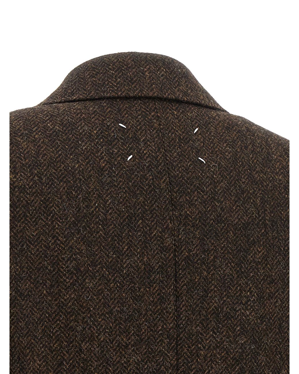 Maison Margiela Black 'Four Stitches' Coat for men