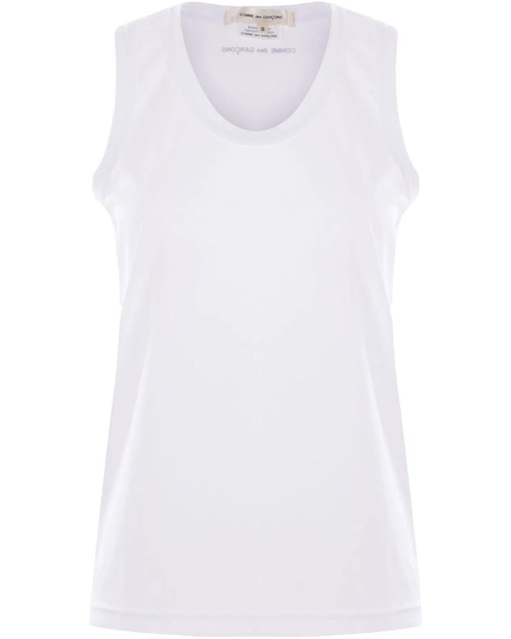 Comme des Garçons White Logo Jersey Tank Top